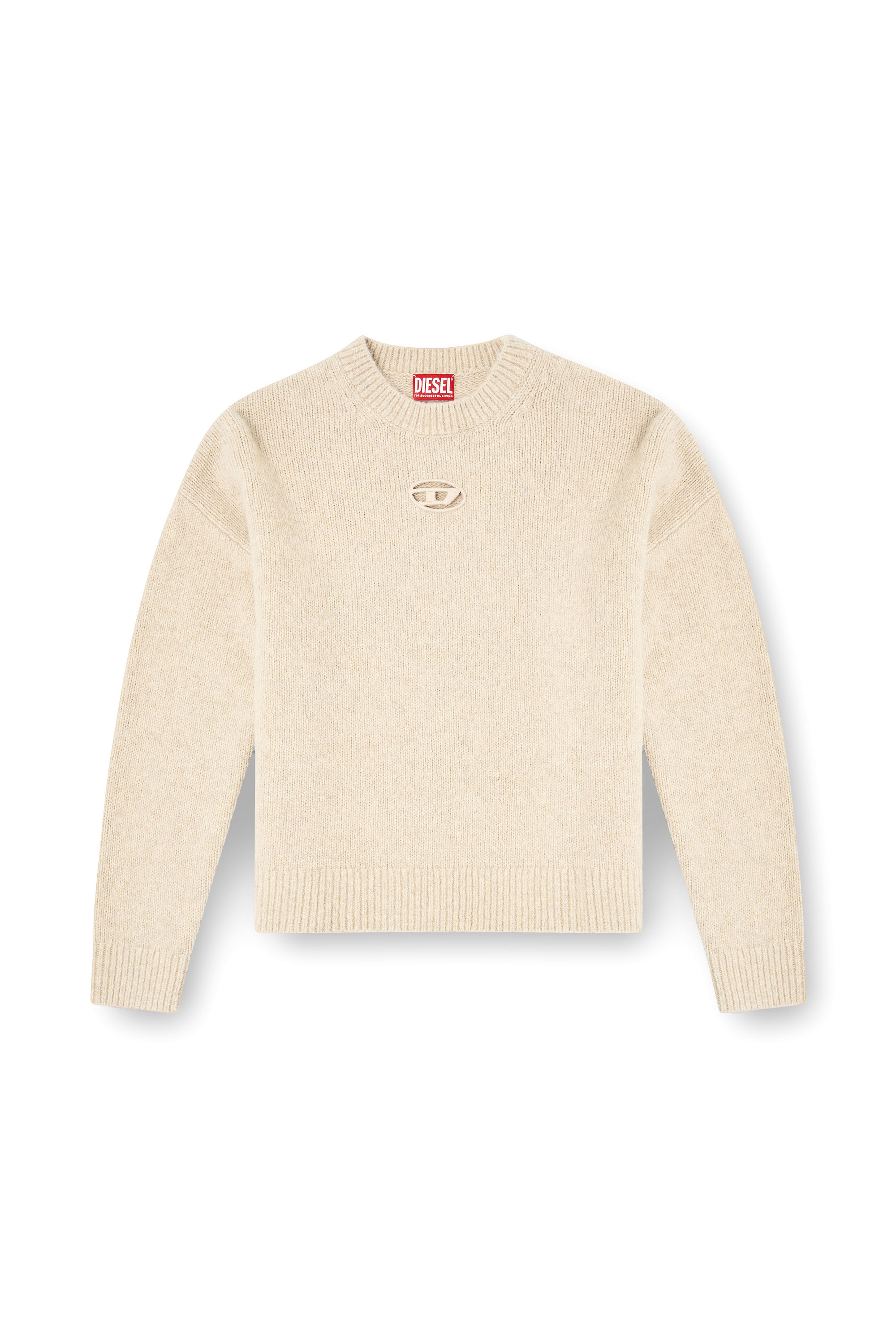 Diesel - M-AREETA, Maglia in misto lana e alpaca Donna in Beige - 3