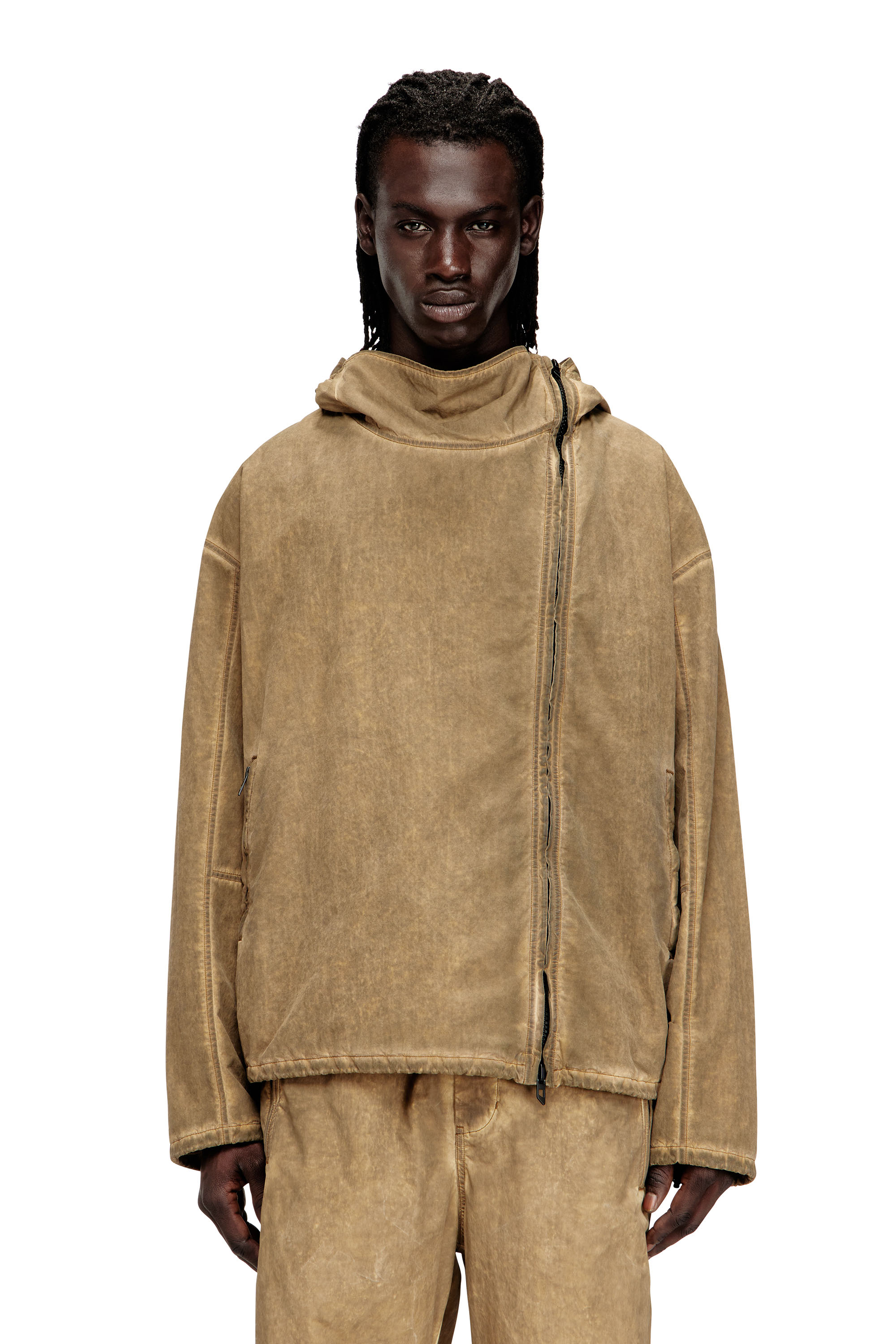 Diesel - J-SQUAD-TREAT, Giacca con cappuccio in Taslan effetto dirt Uomo in ToBeDefined - 1