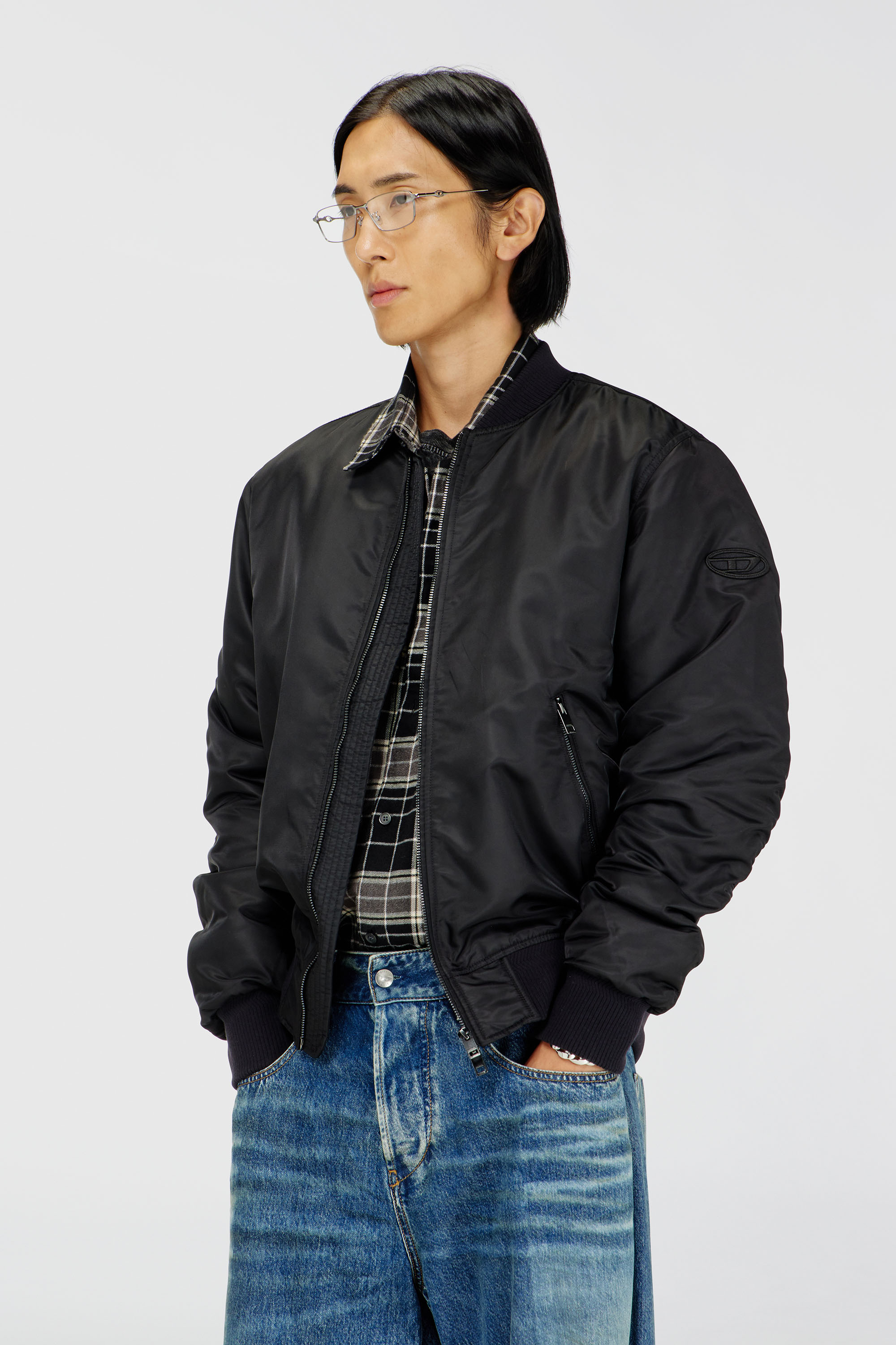 Diesel - J-ROSS-T92, Bomber in nylon Uomo in Nero - 1