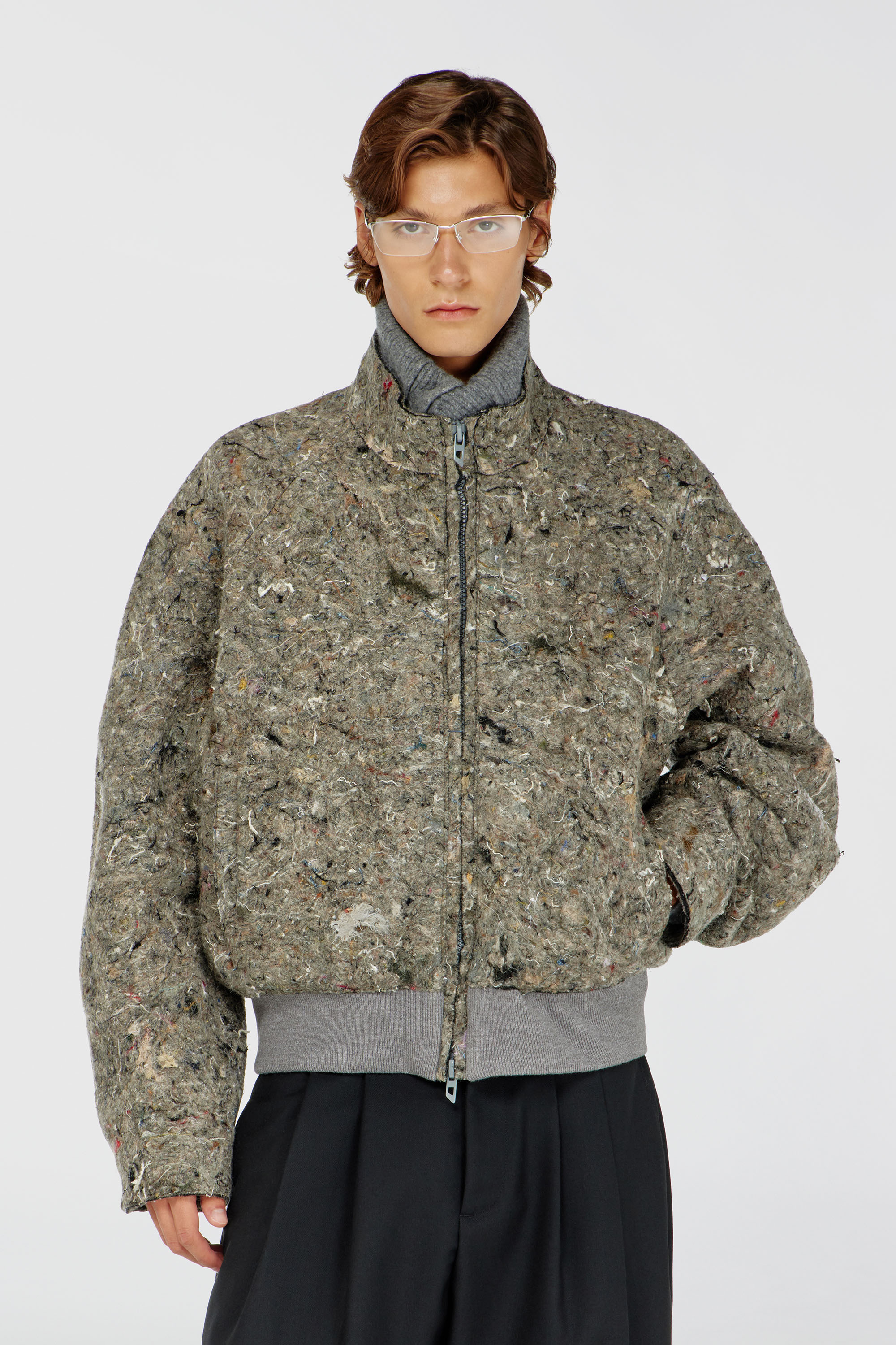 Diesel - J-DISTEM, Giacca in feltro rigenerato Uomo in Grigio - 1