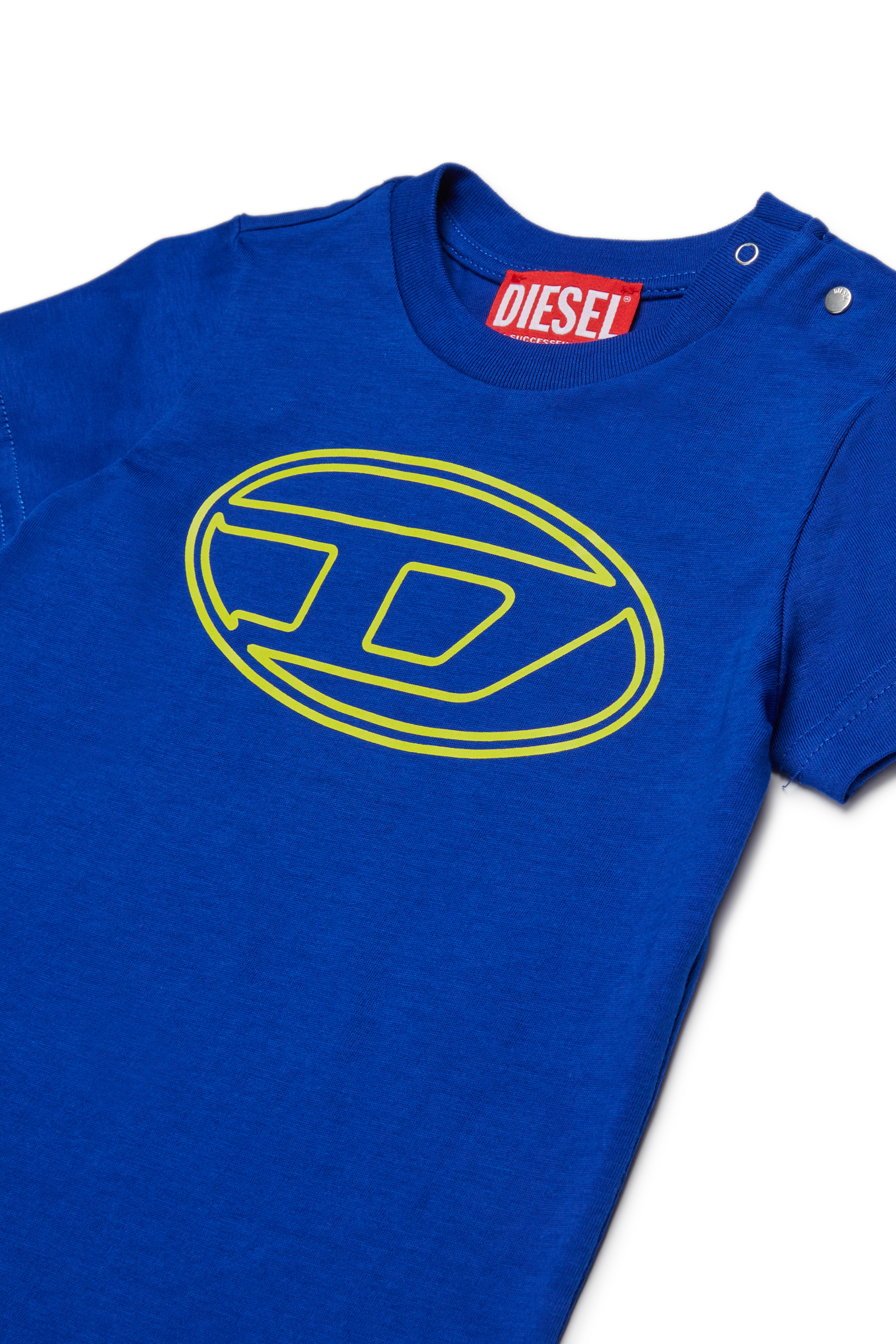 Diesel - TIMOTYB, T-shirt in cotone con logo Unisex in Blu - 3