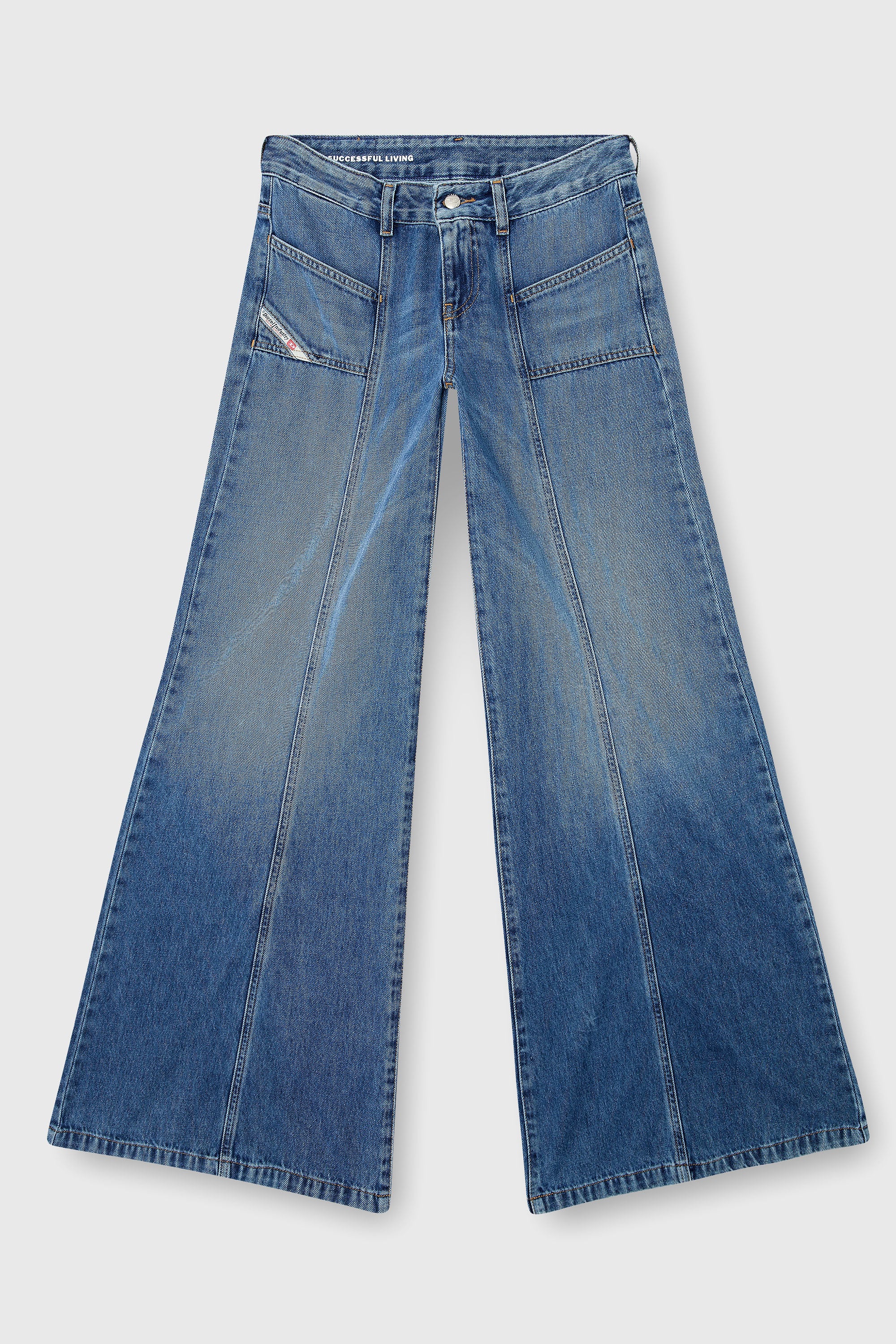 Diesel - Flare Jeans D-Akii 09M56 Donna, Blu medio - Image 2