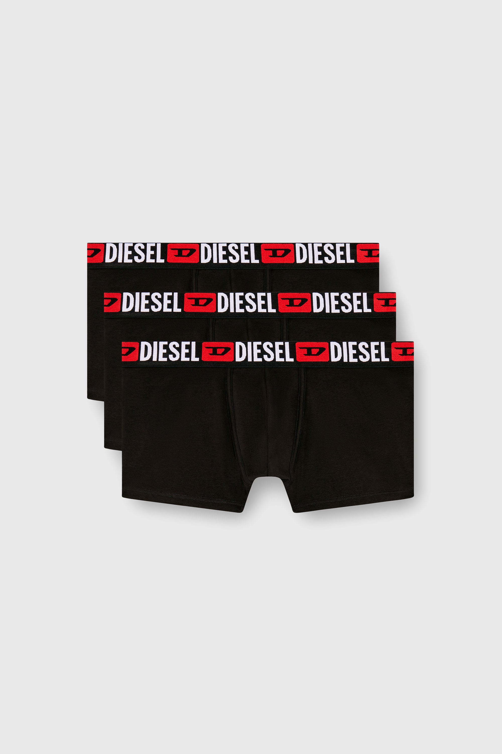 Diesel - UMBX-DAMIENTHREEPACK, Set da tre boxer con elastico in vita con logo all-over Uomo in Nero - 1
