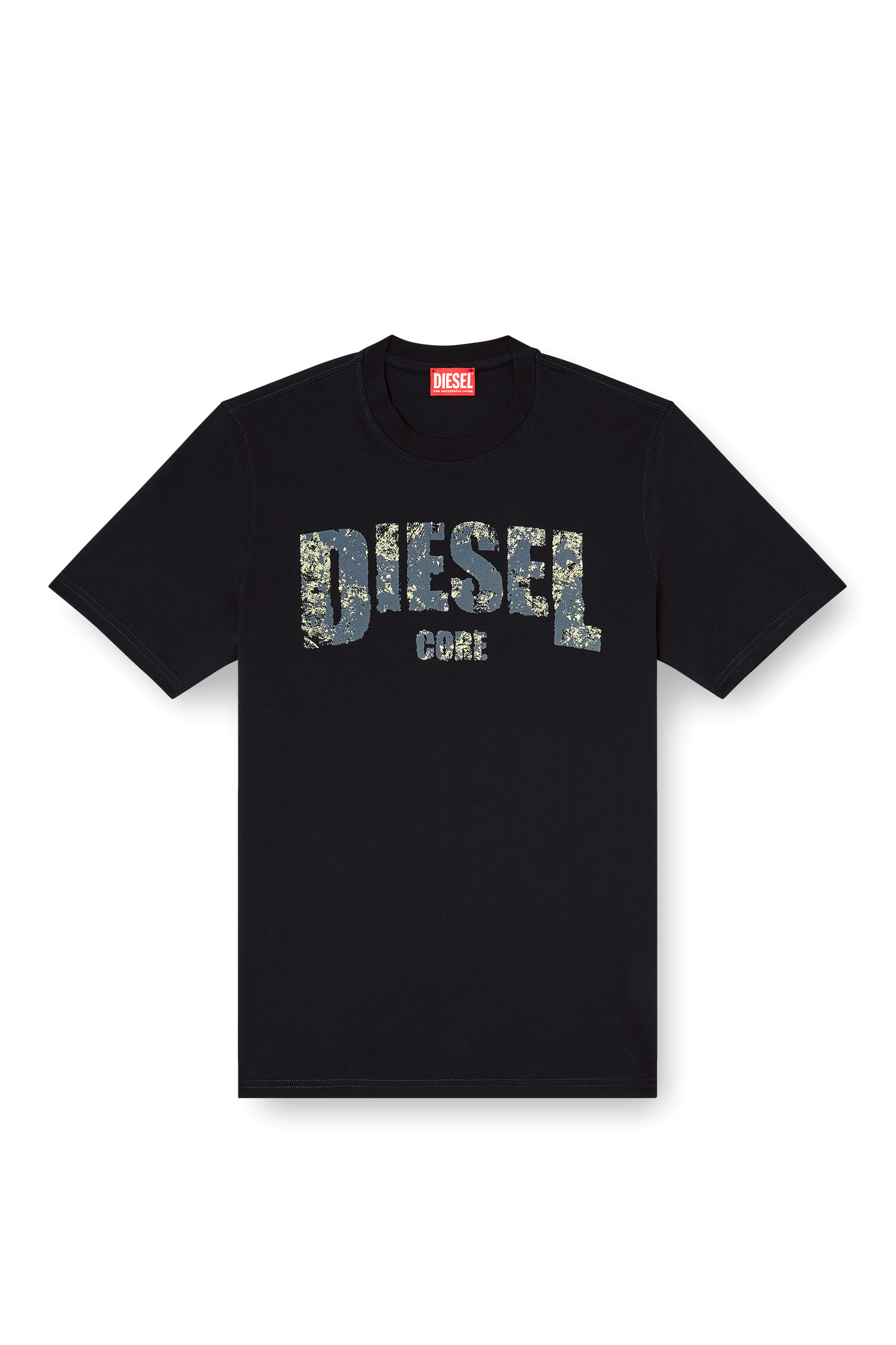 Diesel - T-ADJUST-R25, T-shirt con stampa Diesel Core Uomo in Nero - 3