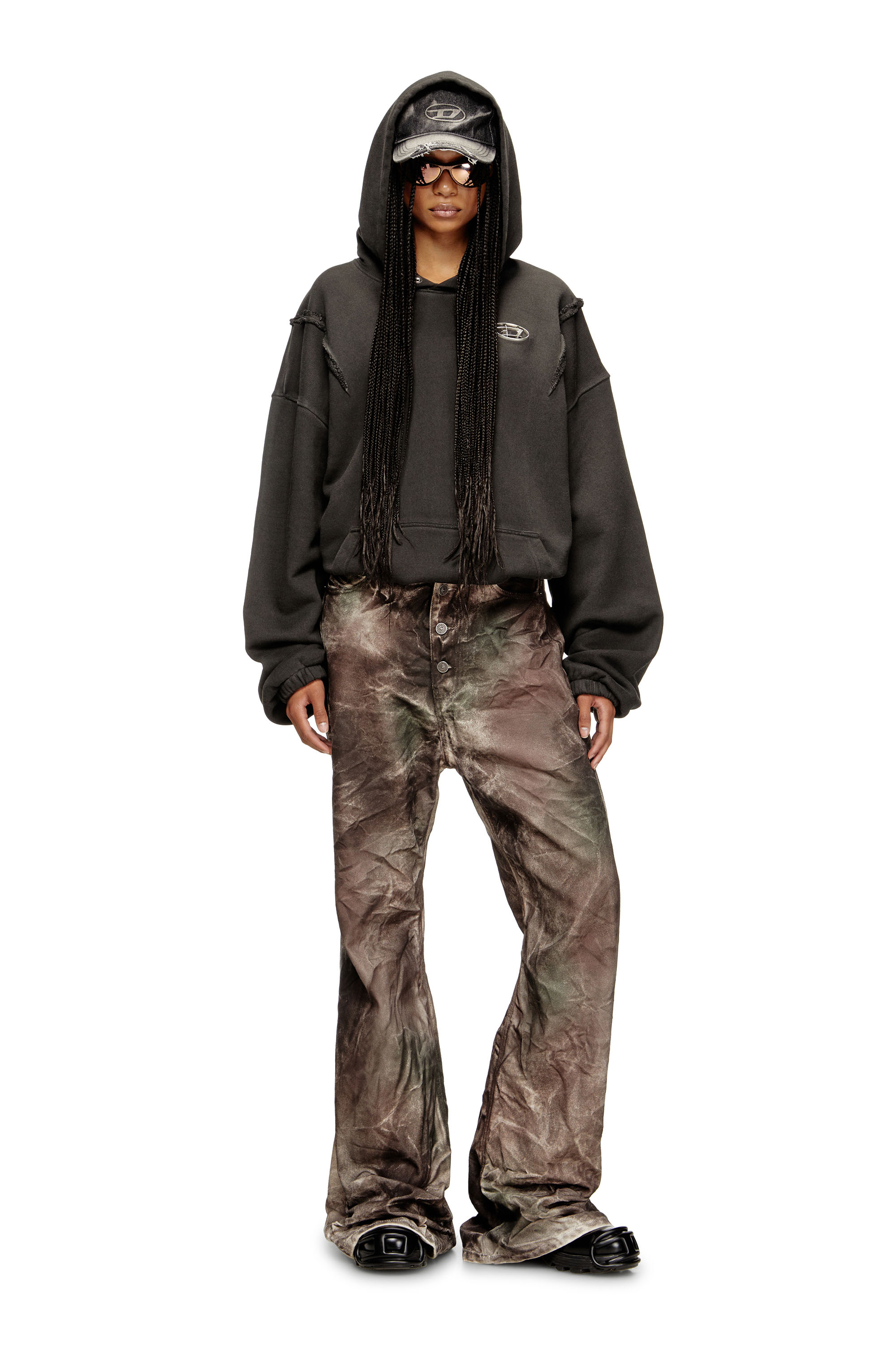 Diesel - P-THUG-PANT, Pantaloni in tela camouflage stropicciata Unisex in Multicolor - 4