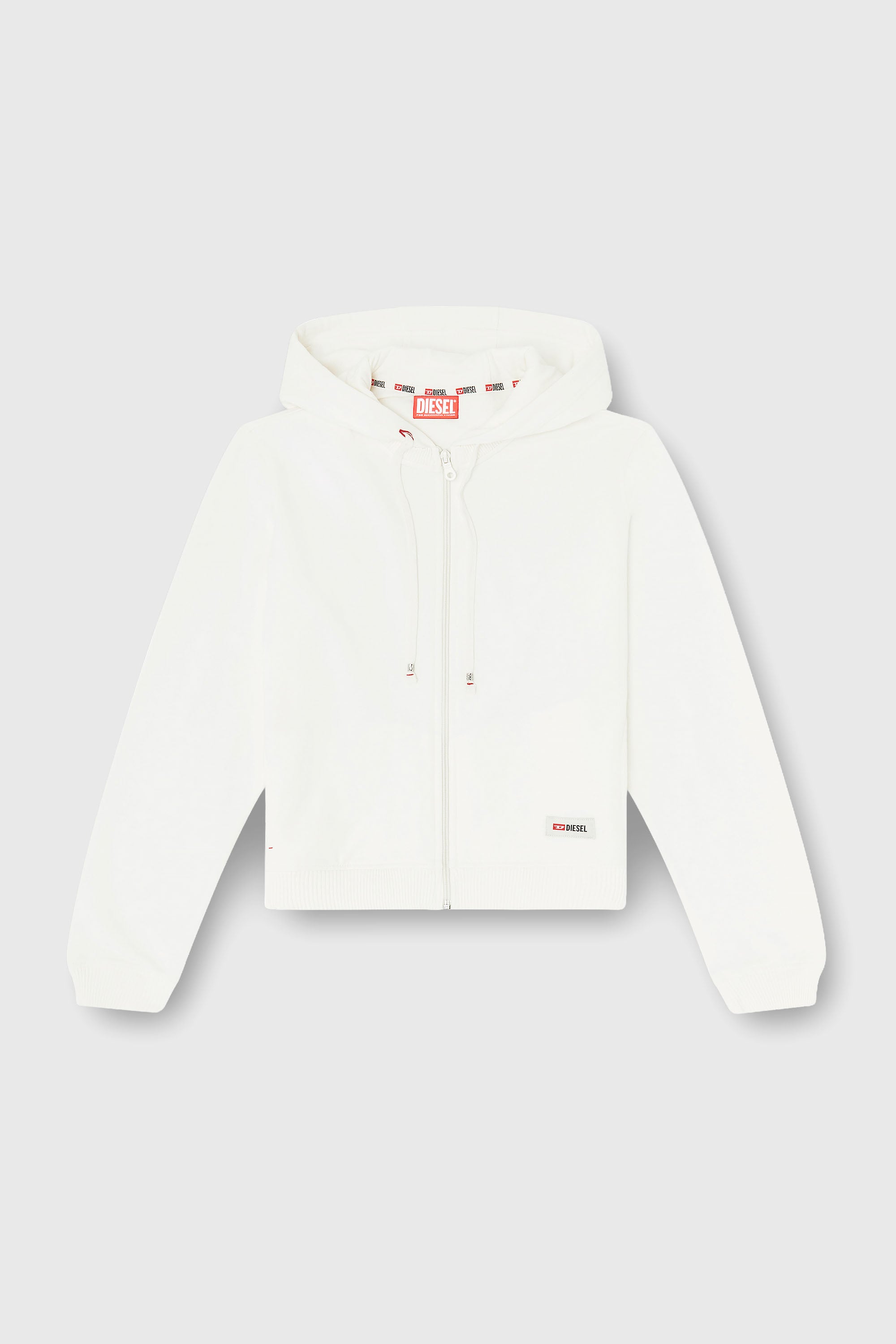 Diesel - HARRIET-D-CORE, Felpa con cappuccio in misto cotone smerigliato Donna in Bianco - 2