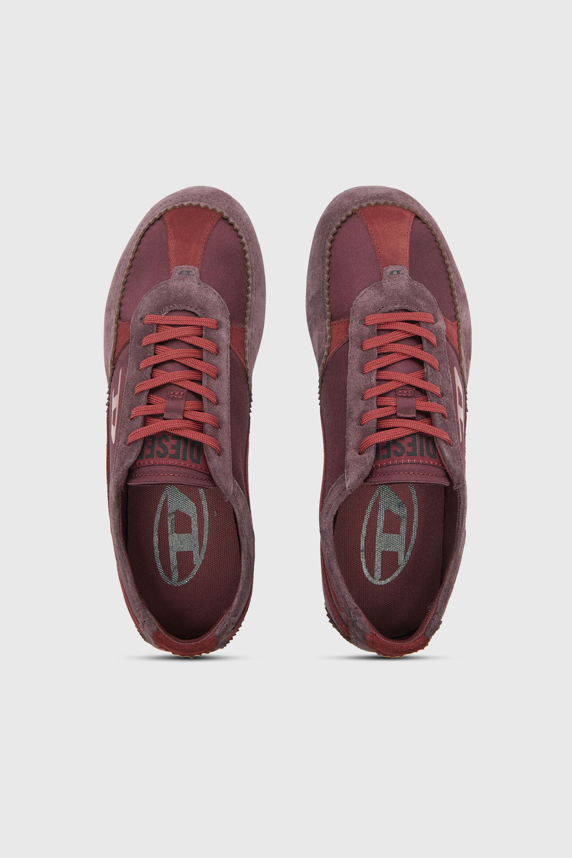 Diesel - D-MILE LOW II W, D-Mile - Sneaker flat con inserti in suede Donna in Rosso - 4