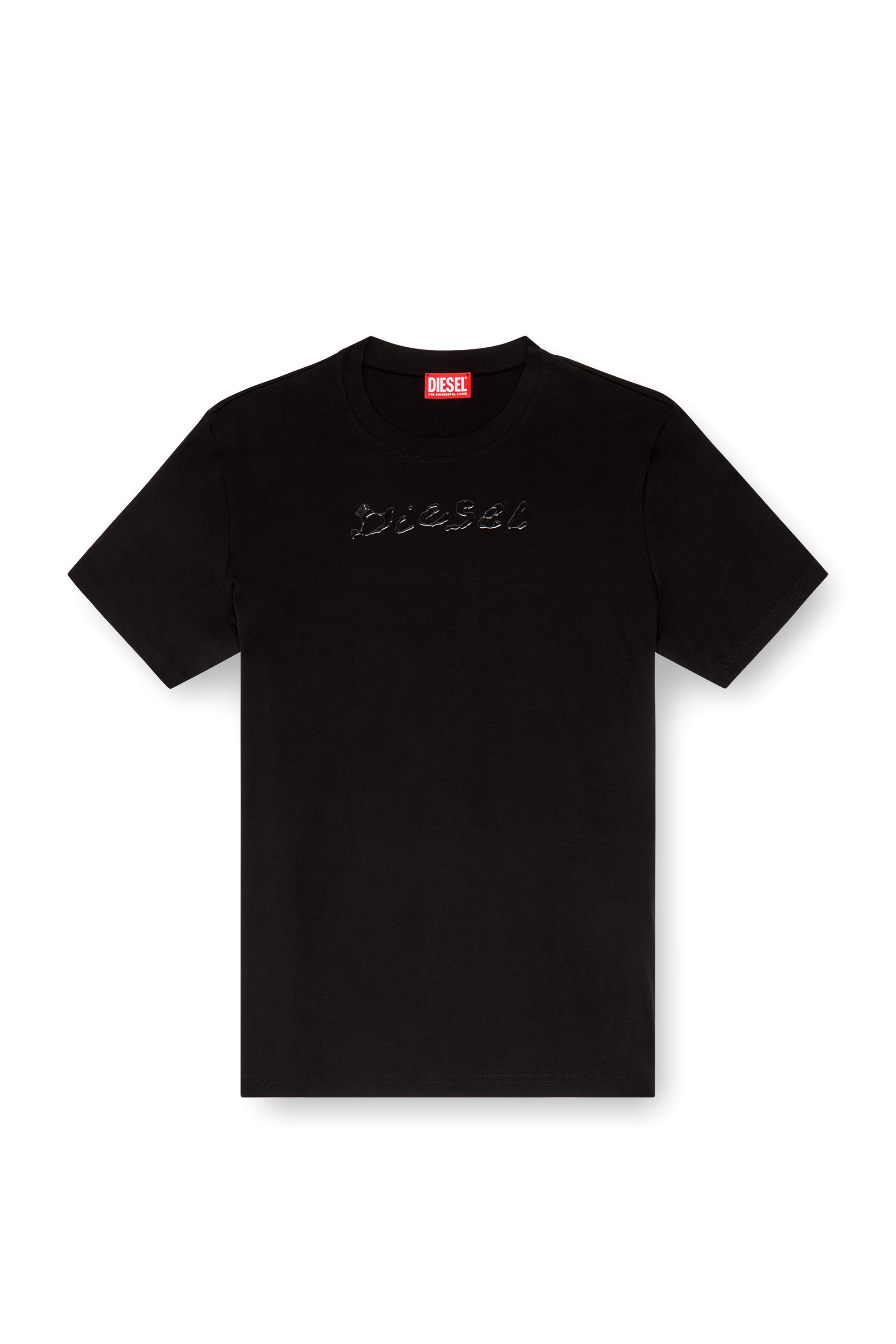 Diesel - T-MADJUST-K2, T-shirt in cotone mercerizzato con logo in tinta Uomo in Nero - 3