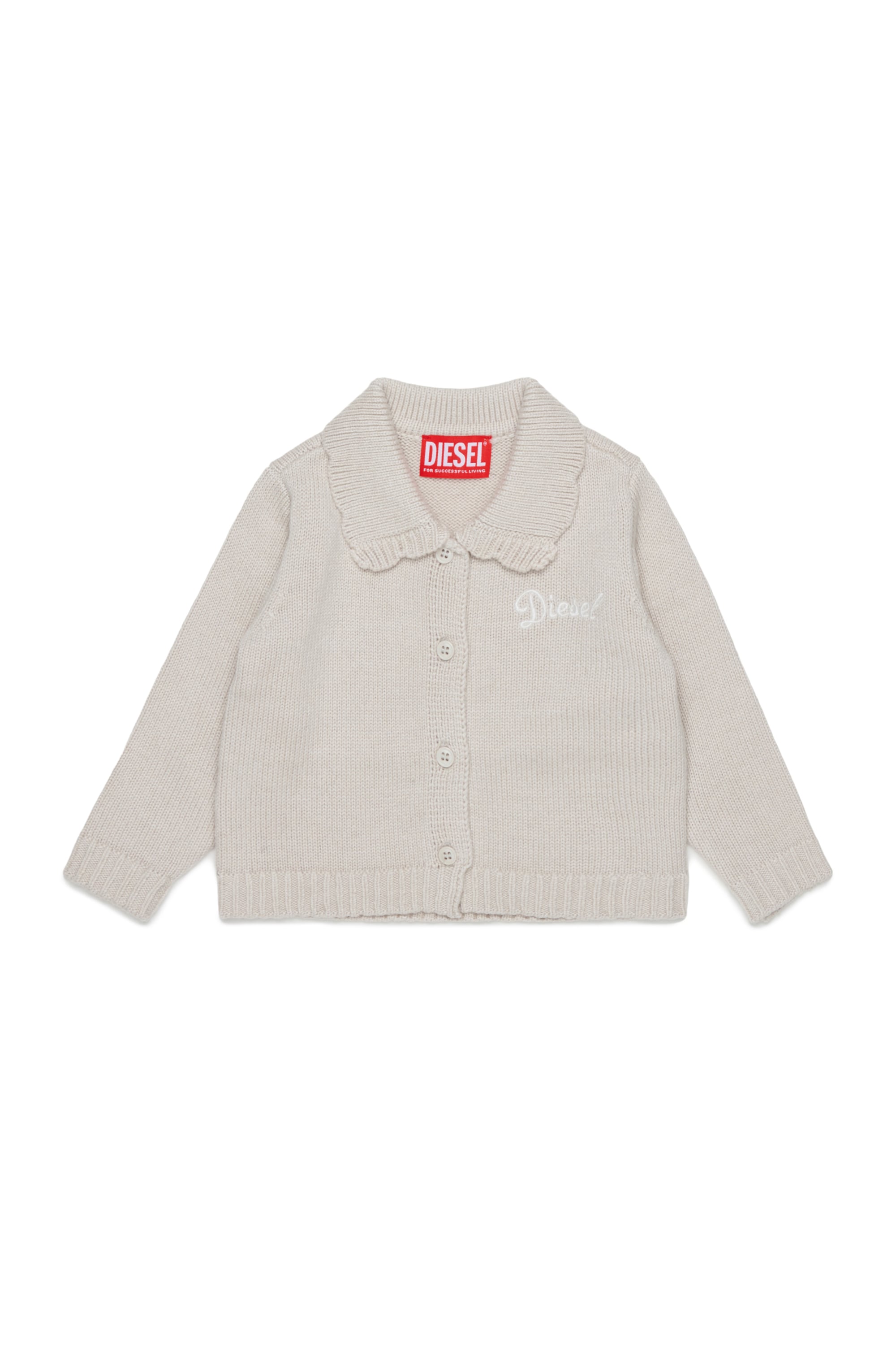 Diesel - KSCALOB, Cardigan in cachemire con colletto smerlato Donna in Bianco - 1