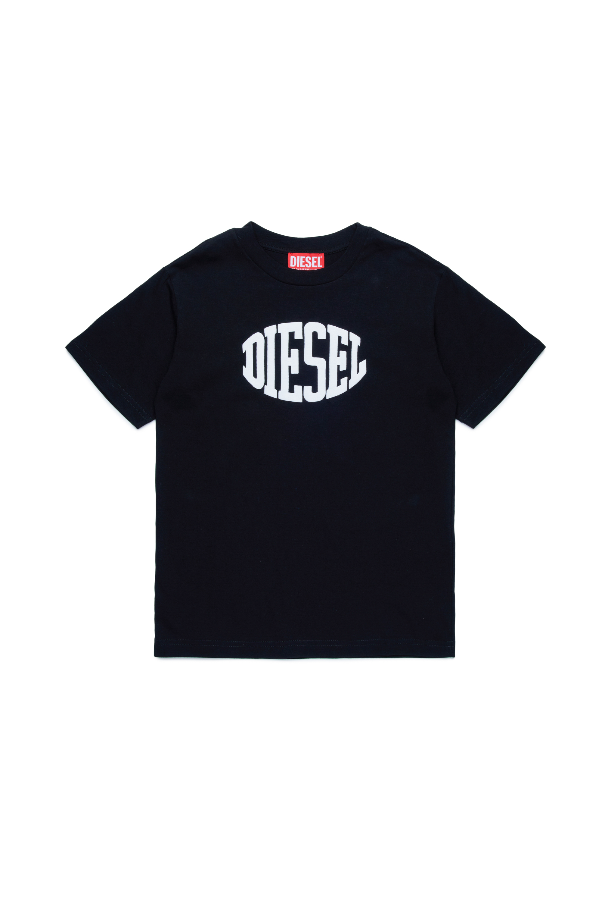 Diesel - TMUST OVER, Man T-shirt with collegiate logo in Black - Image 1