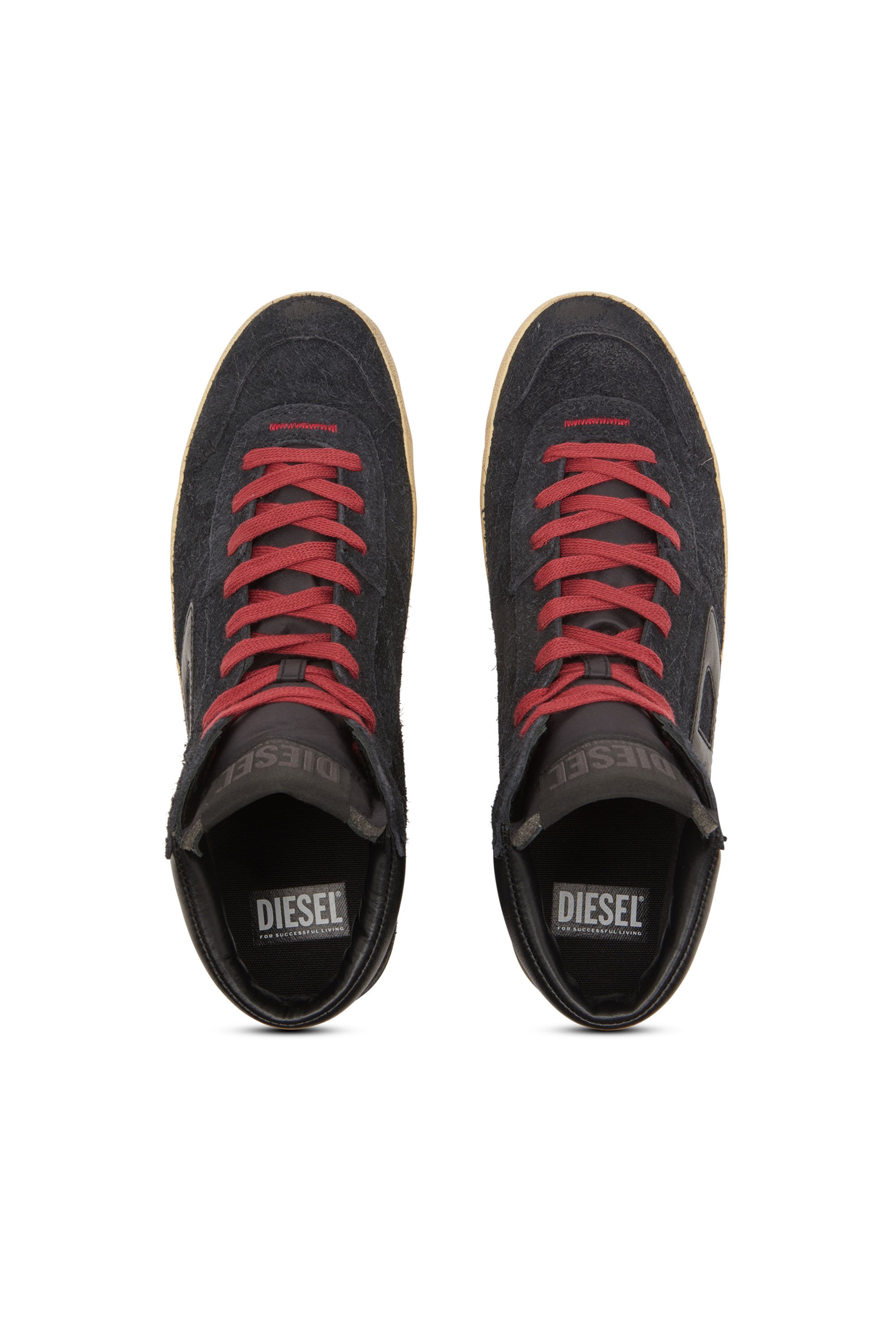 Diesel - S-LEROJI MID, S-Leroji-Sneaker high-top in suede effetto pelo Uomo in Nero - 4