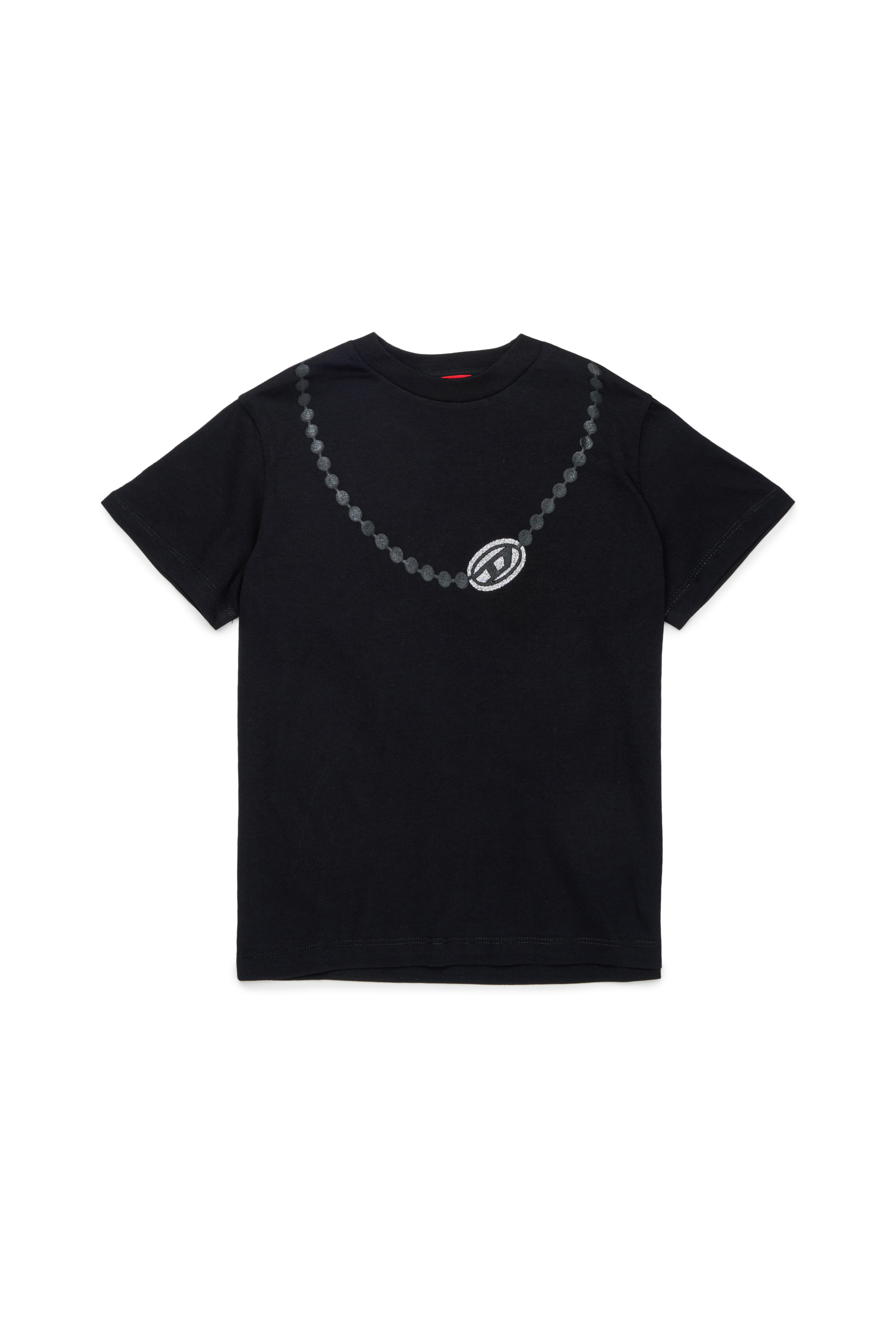 Diesel - TICLA, T-shirt in cotone con stampa collana Donna in Nero - 1