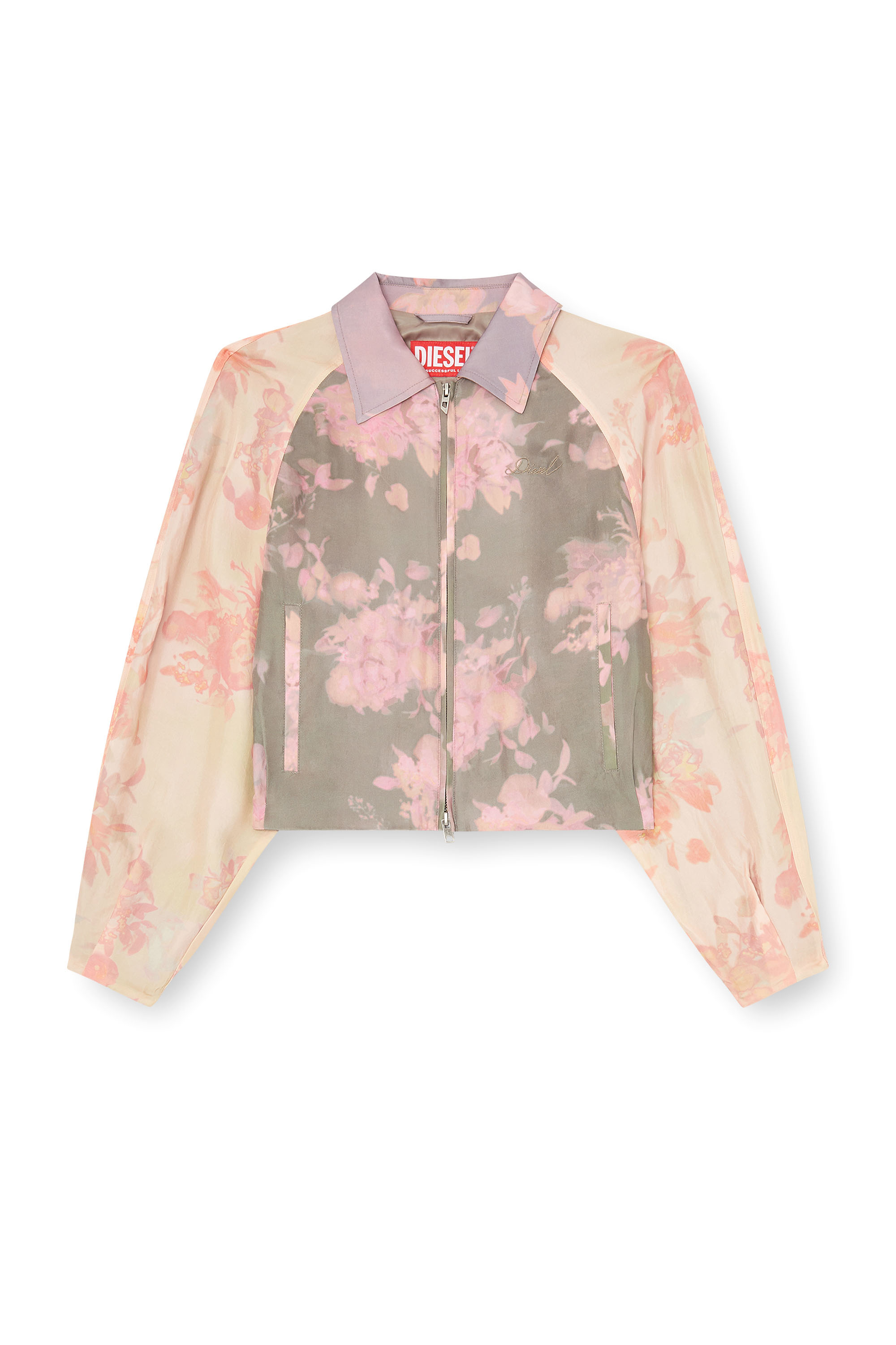 Diesel - G-ALENA, Giacca bomber floreale in acetato stropicciato Donna in Multicolor - 6