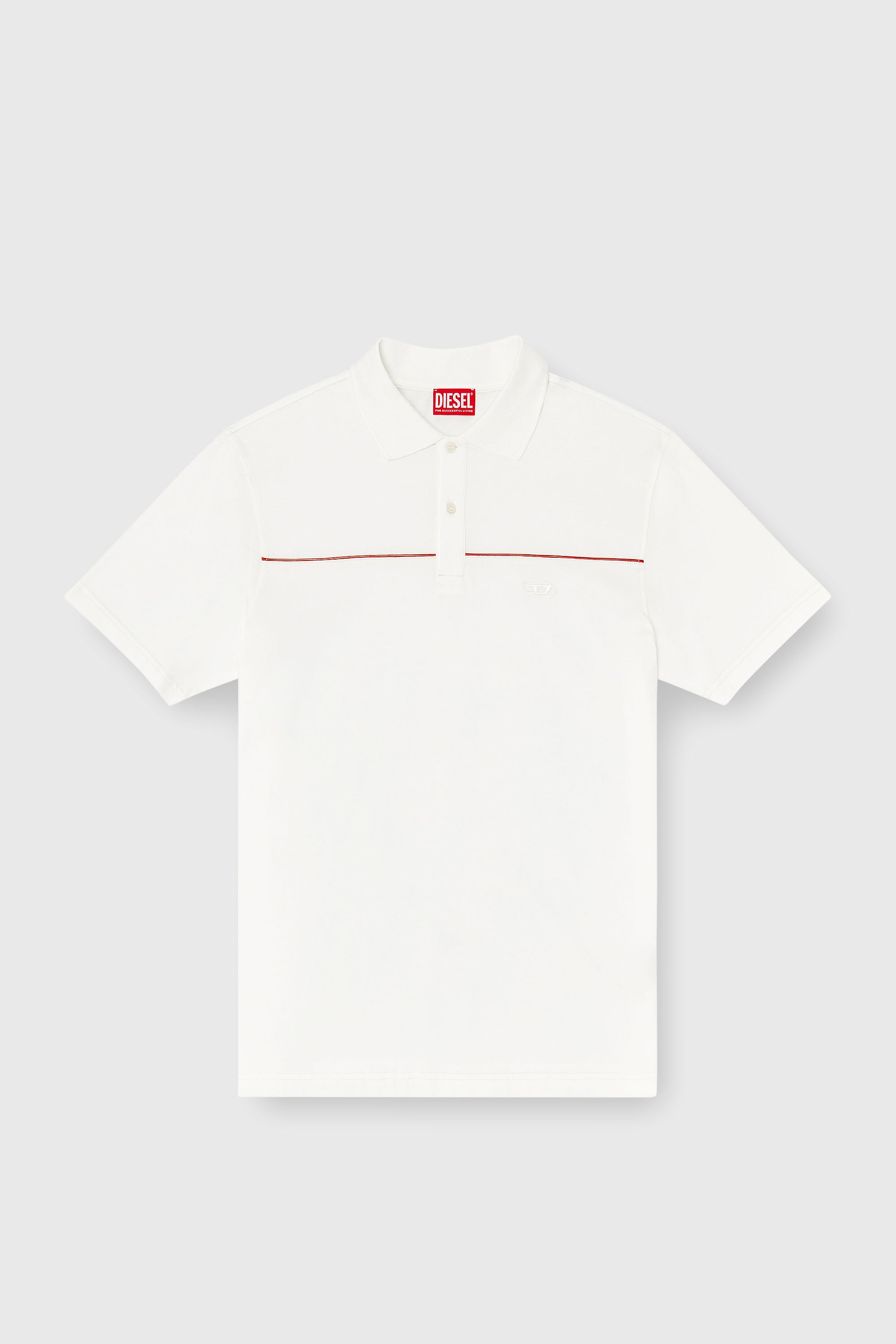 Diesel - T-REJUST-PIPING, Polo con profili a contrasto Uomo in Bianco - 2