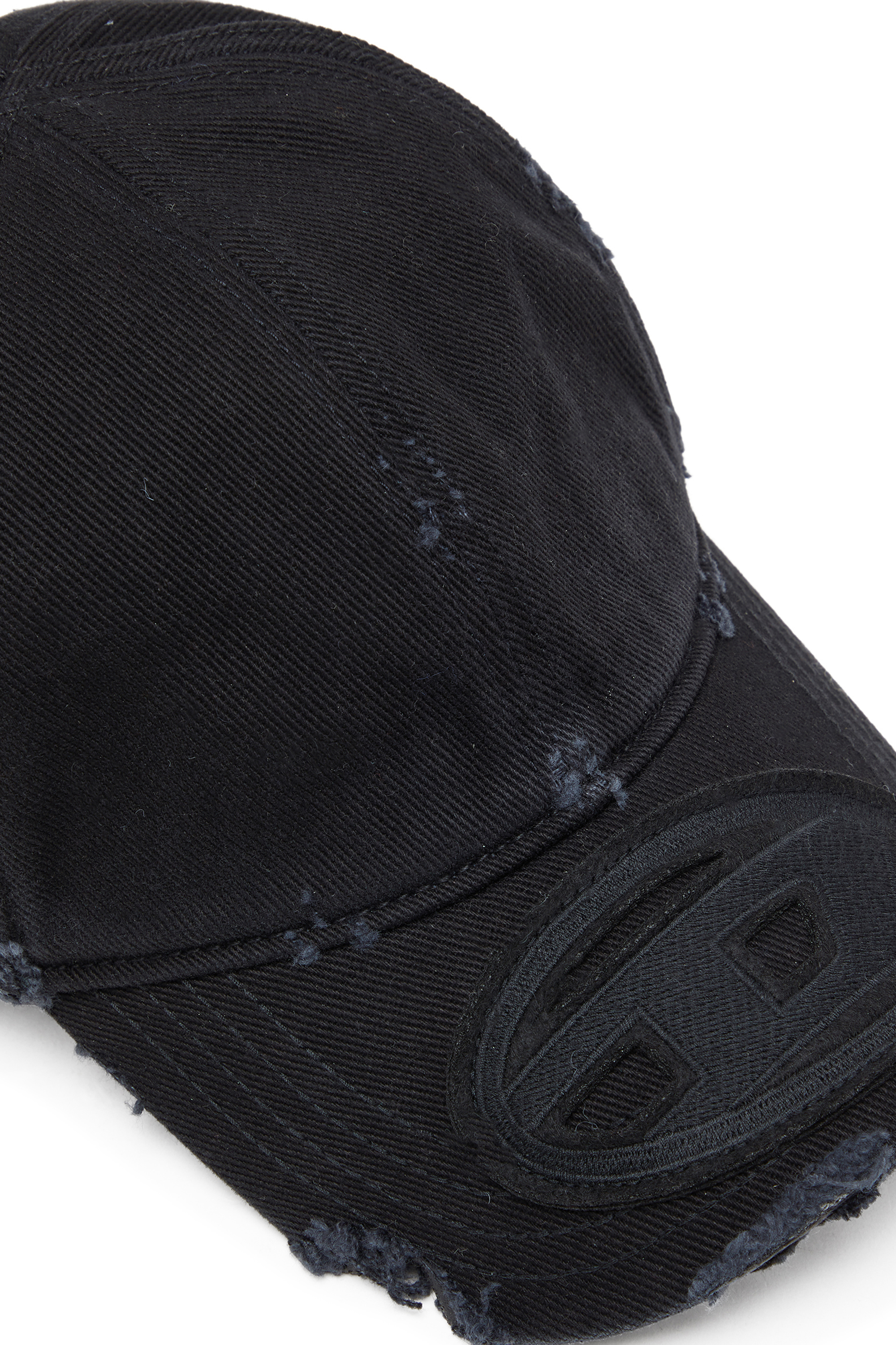 Diesel - C-BIGDOV, Cappellino in twill di cotone con dettagli distressed Uomo in Nero - 3