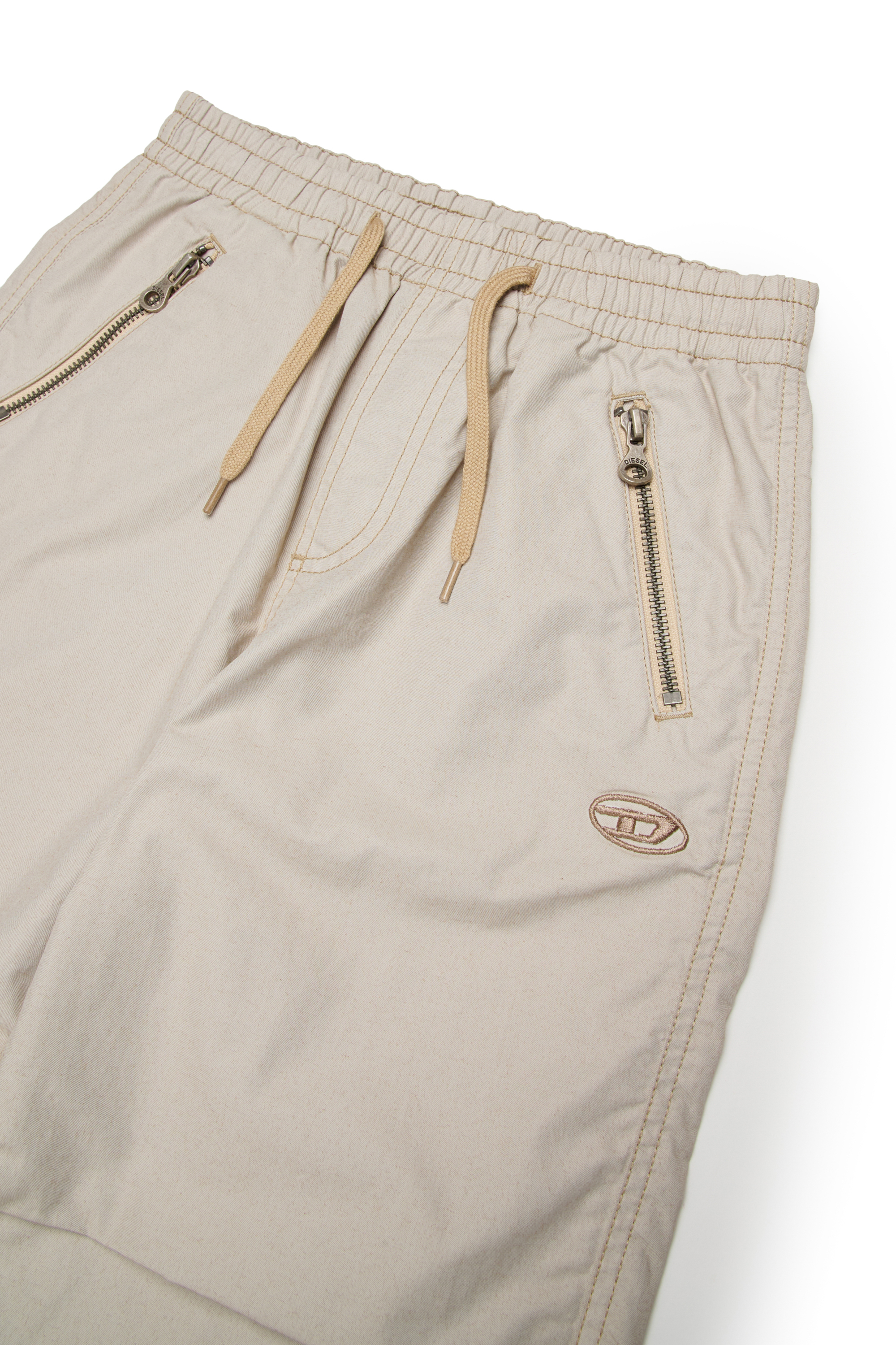 Diesel - PDIAMANDA, Pantaloni con coulisse e ricamo Oval D Unisex in Beige - 3