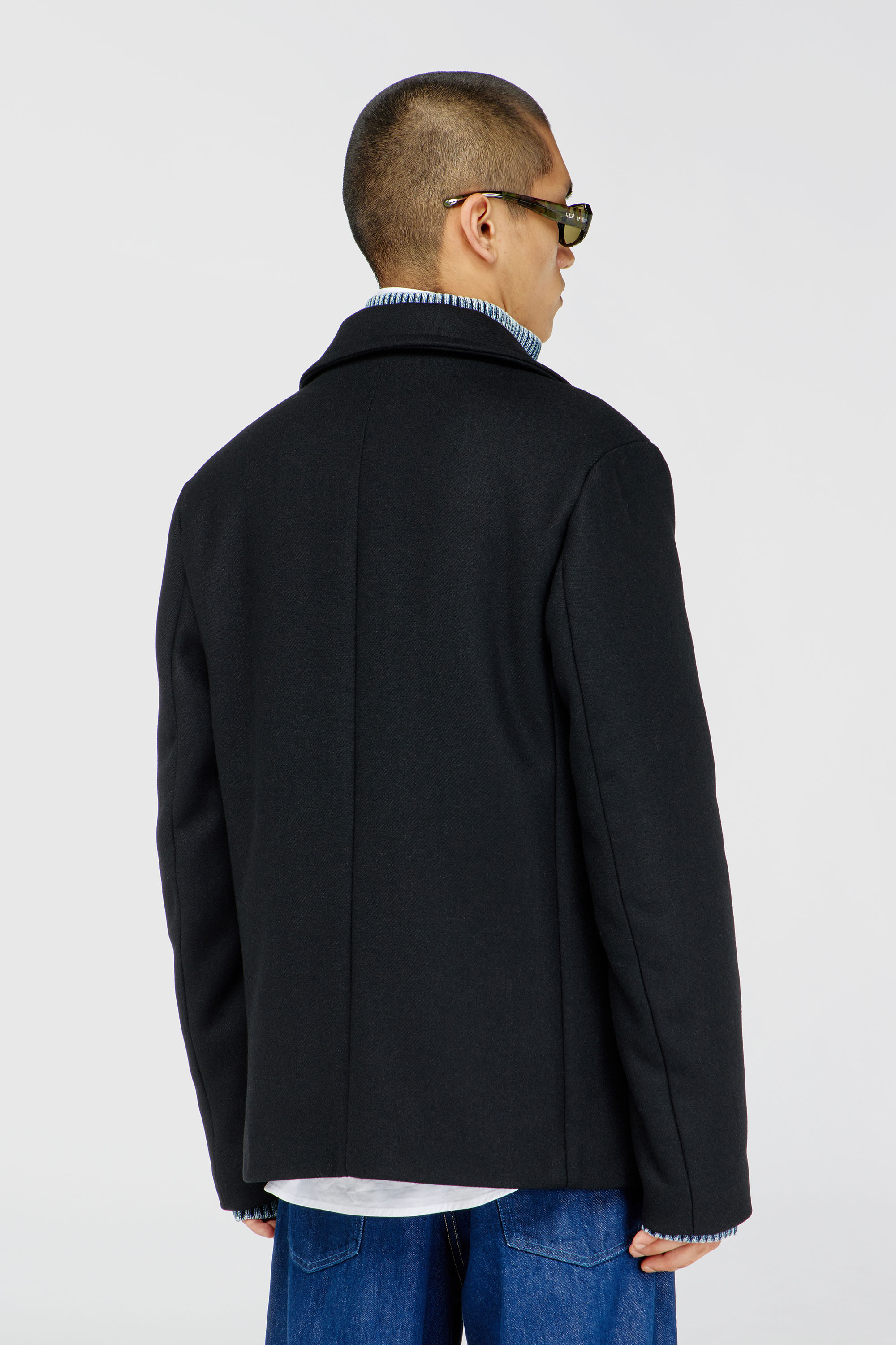 Diesel - W-HALEY-WRD, Caban in panno di lana tecnica Uomo in Nero - 4