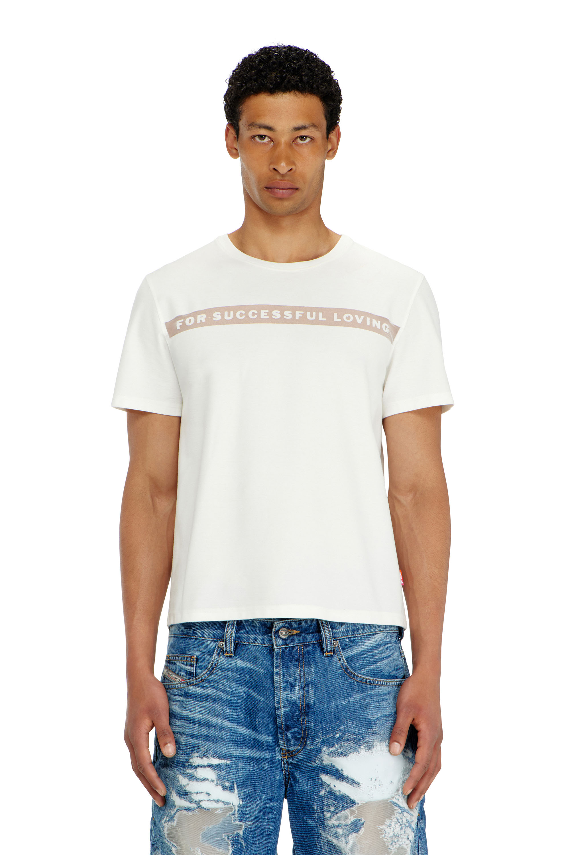 Diesel - PR-T-NOTS-CHI-R, T-shirt con logo For Successful Loving Unisex in Bianco - 1