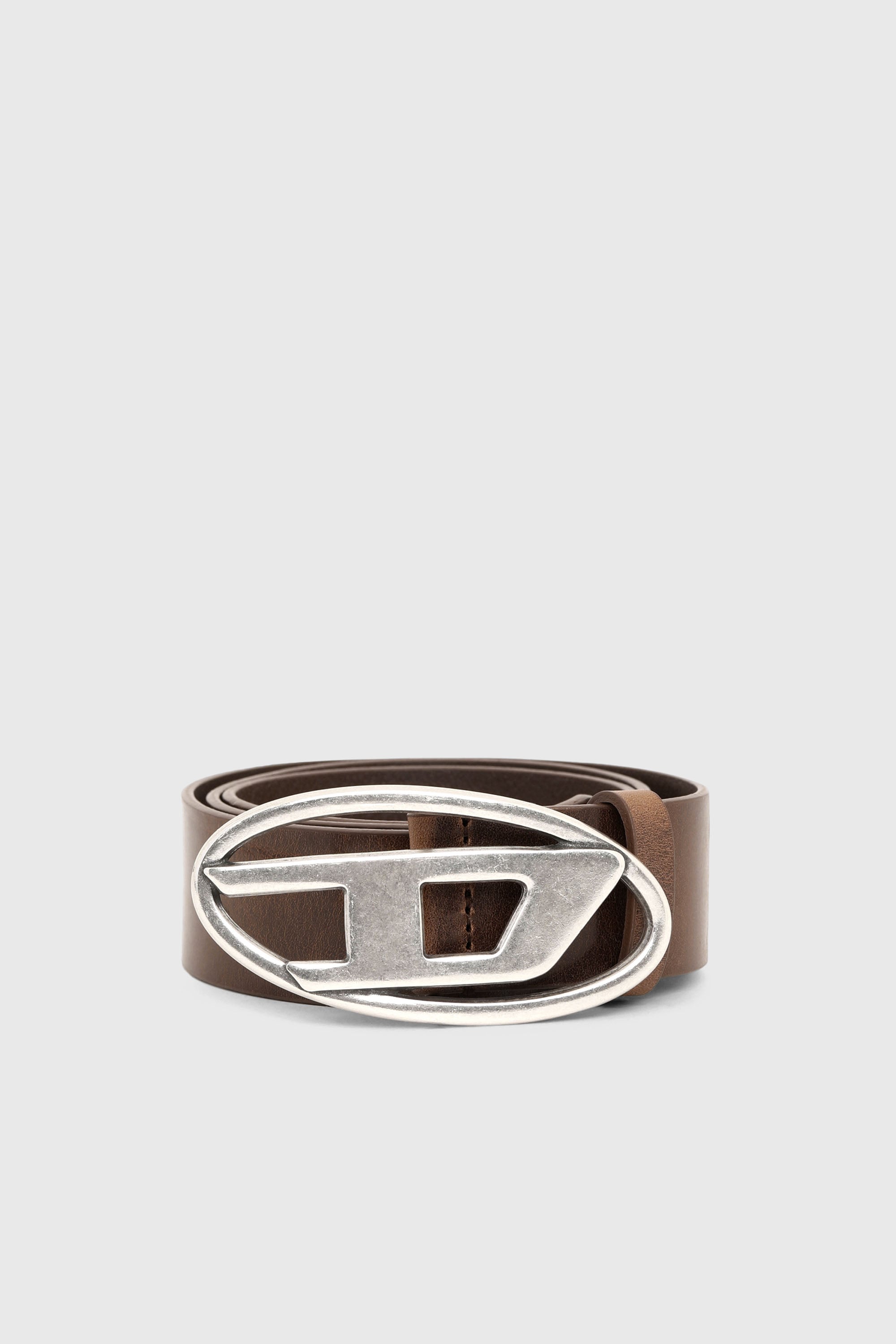 Diesel - B-1DR, Cintura 3.9 cm in pelle con fibbia a D Uomo in Marrone - 1