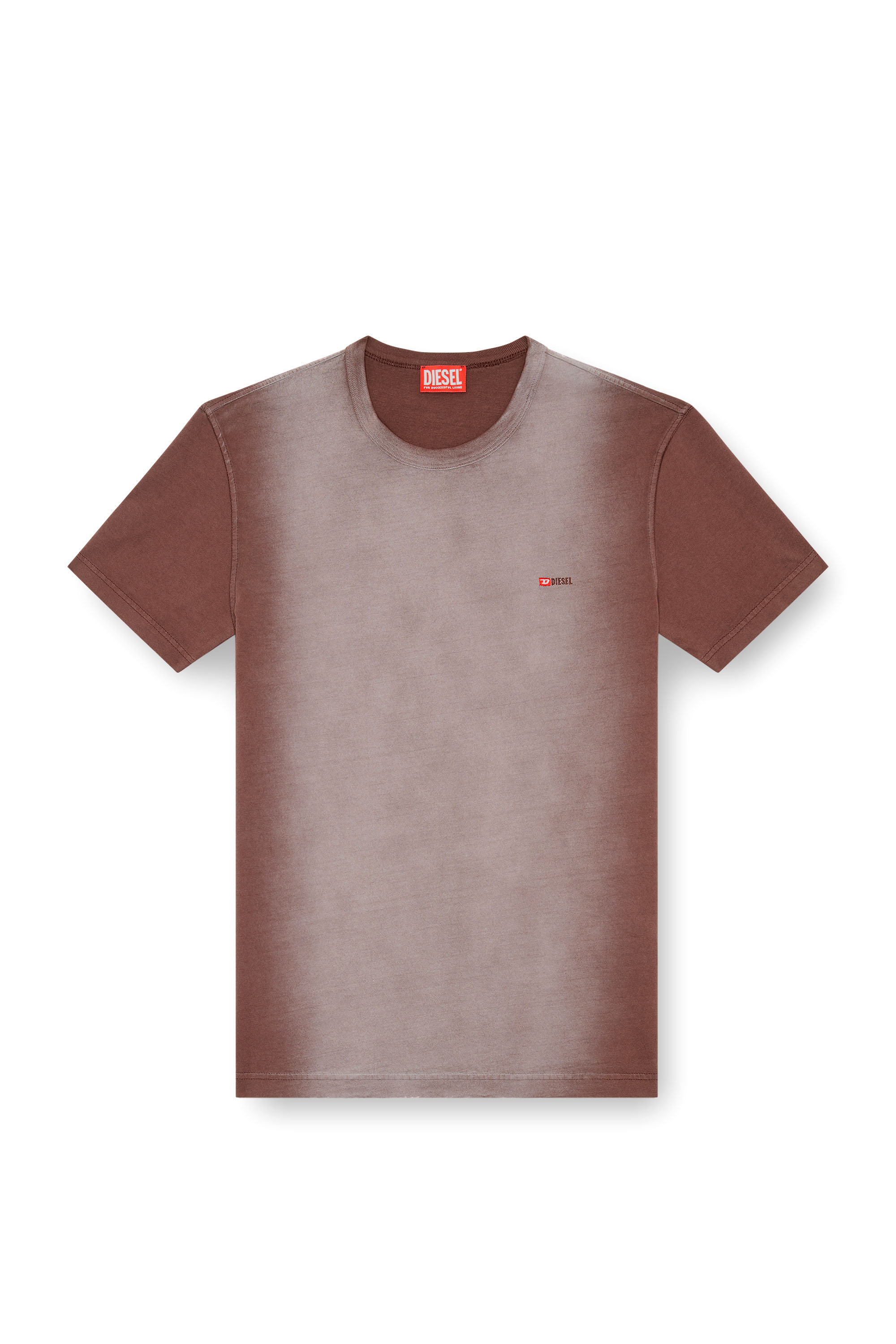 Diesel - T-ADJUST-Q2, Uomo T-shirt in jersey di cotone effetto spray in Marrone - Image 3