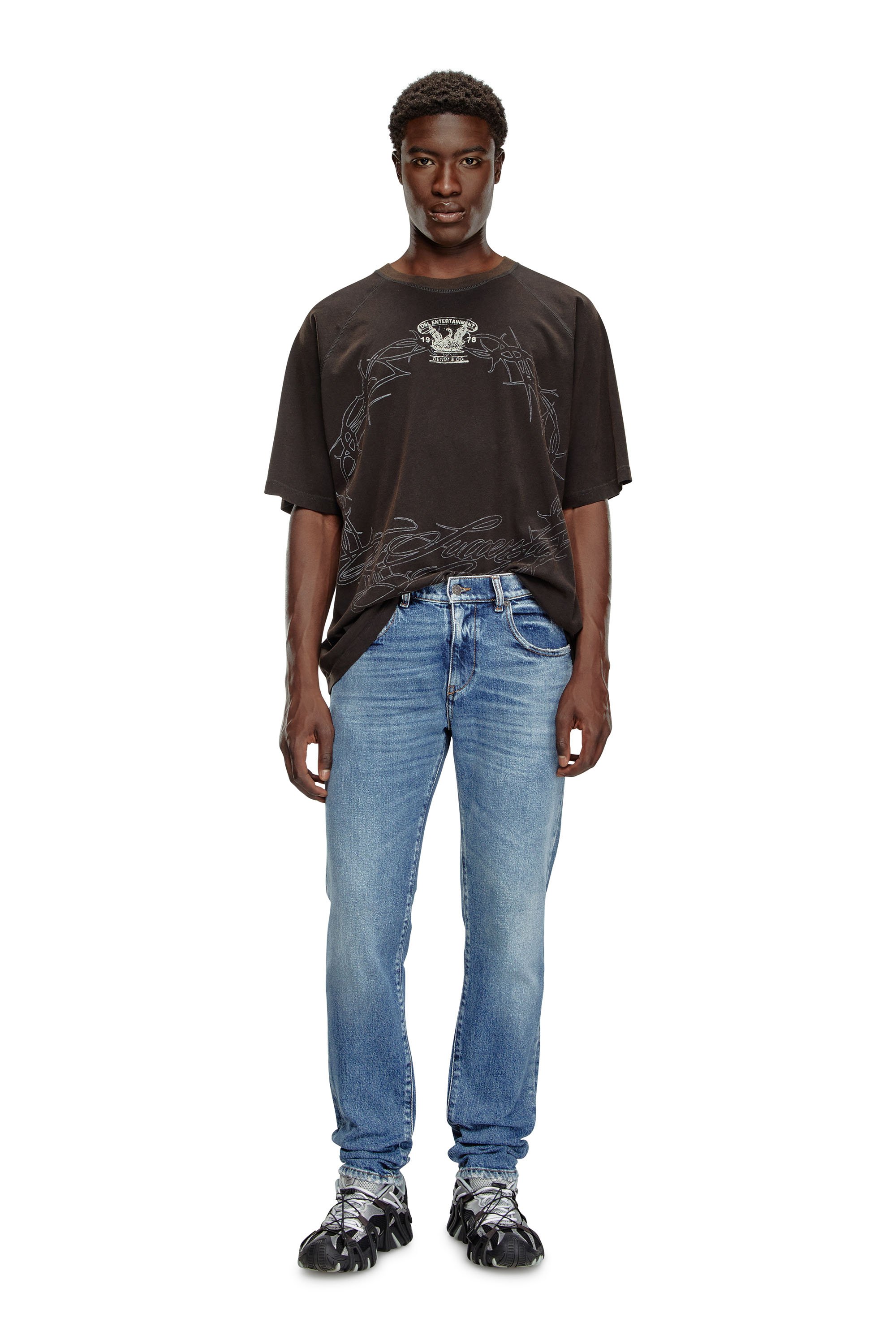 Diesel - Uomo Slim Jeans 2019 D-Strukt 09F16, Blu medio - Image 2