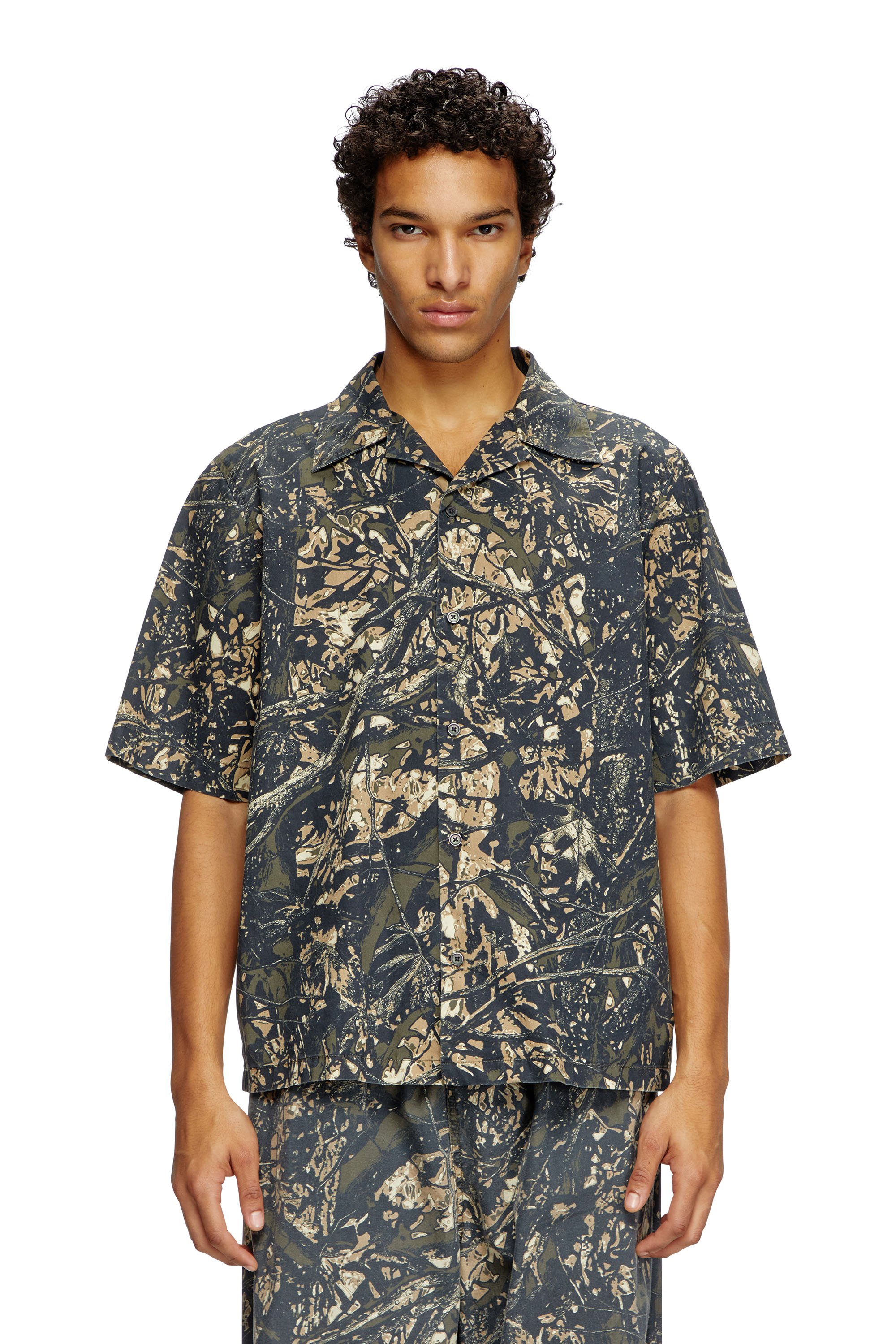 Diesel - S-LINT, Camicia a maniche corte con stampa camo Uomo in Multicolor - 1