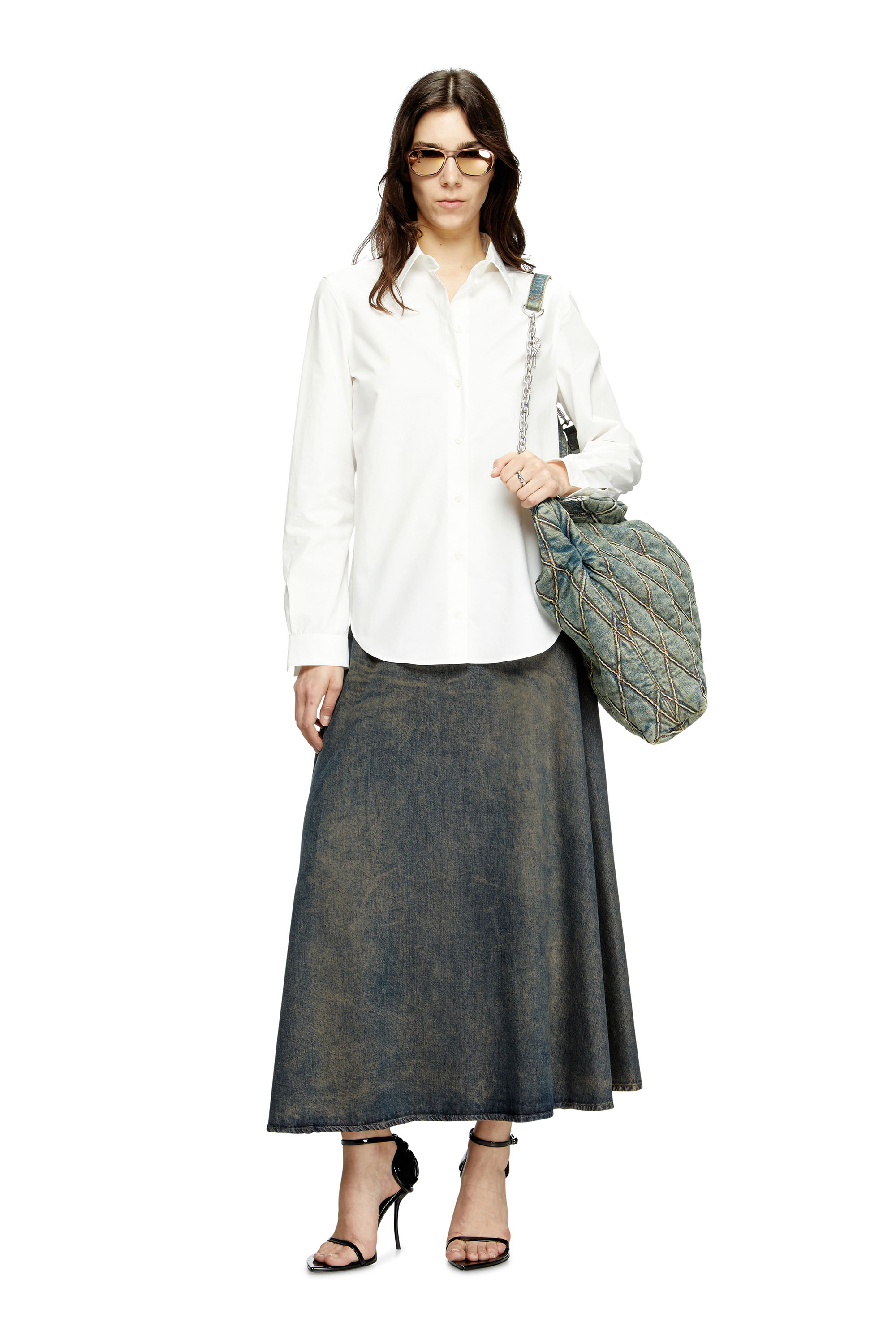 Diesel - C-RONOS, Camicia in popeline con logo Oval D Donna in ToBeDefined - 2