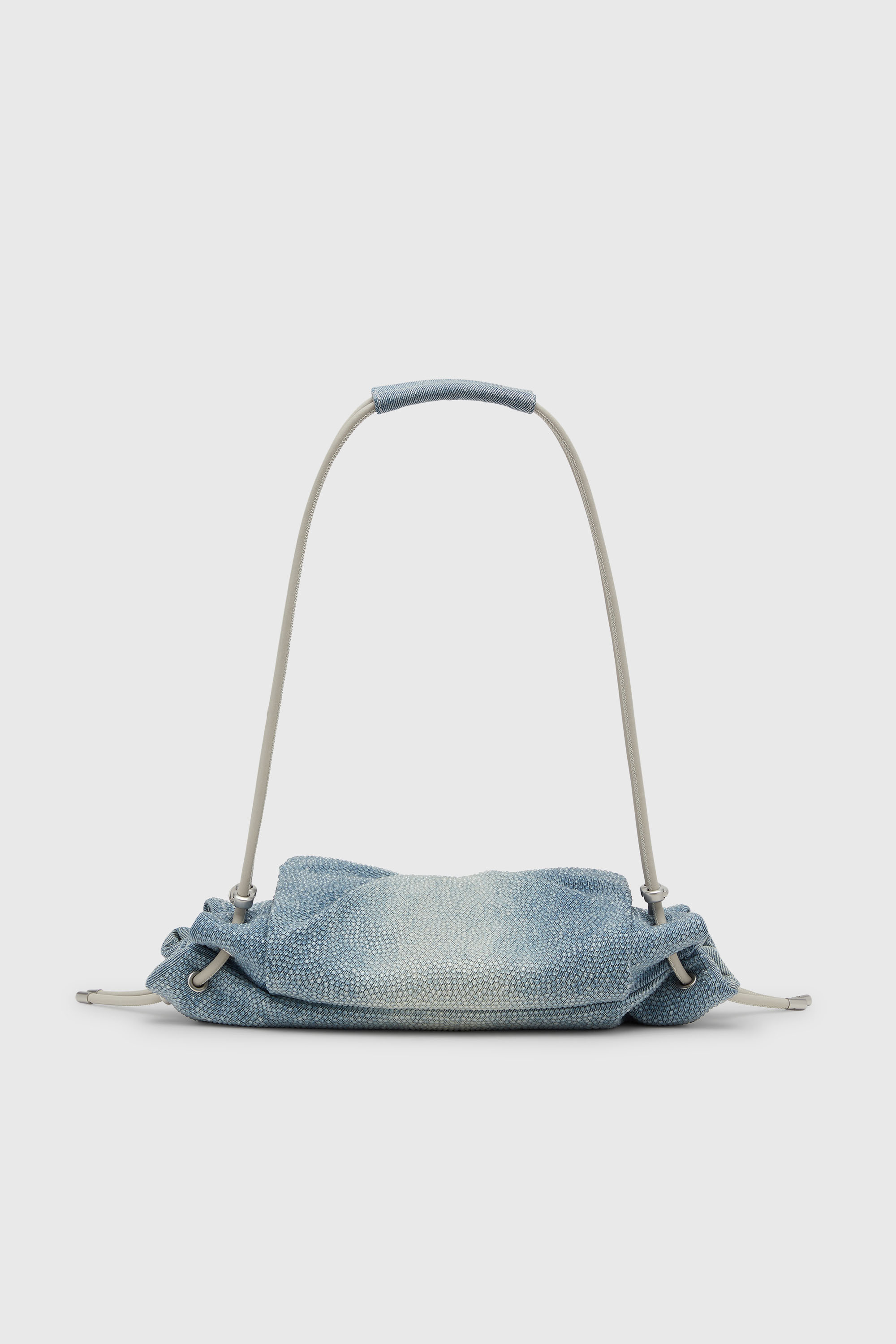 Diesel - SCRUNCH-D SHOULDER S, Scrunch-D - Borsa a spalla in denim con cristalli trasparenti Donna in Blu - 2