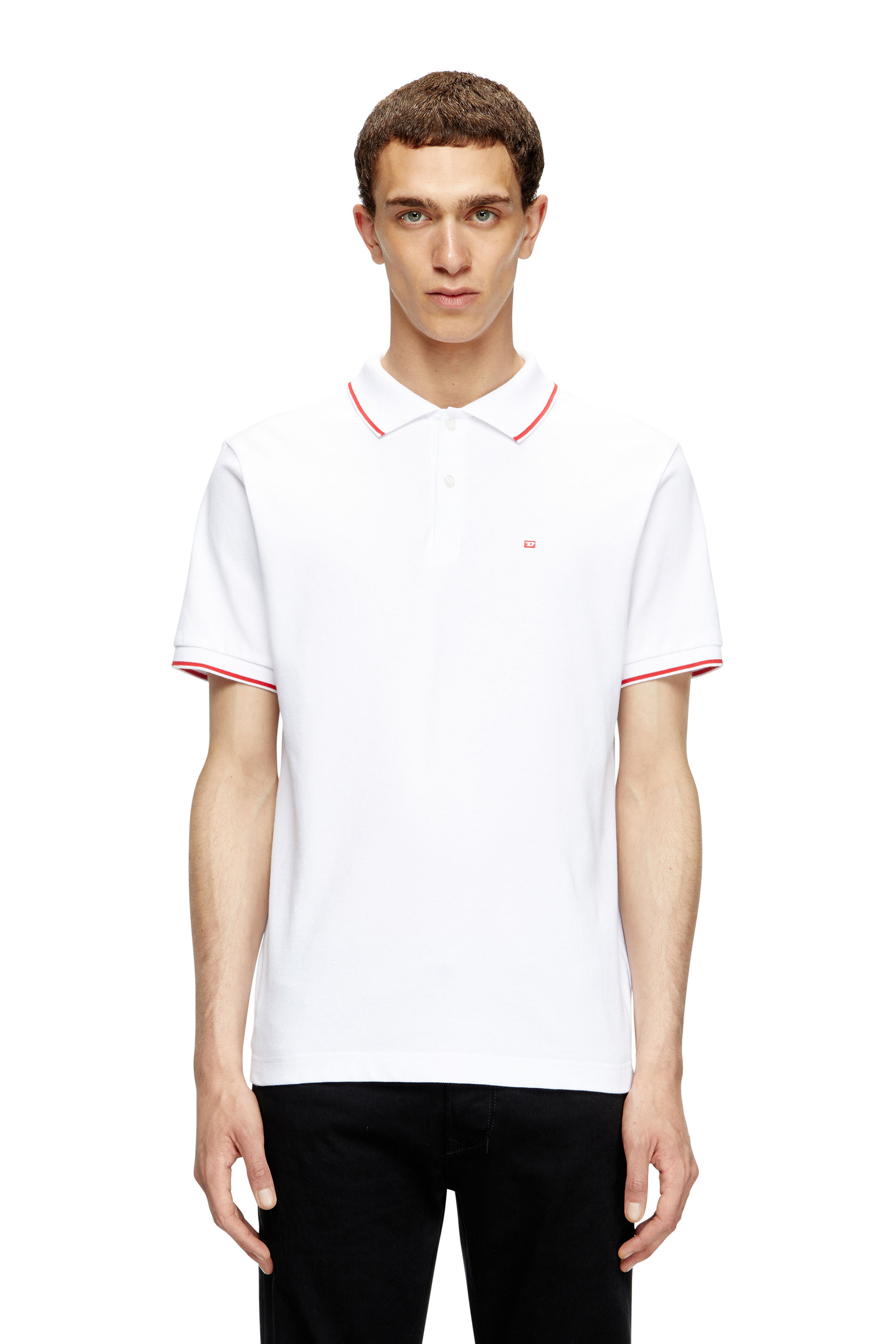 Diesel - T-FERRY-MICRODIV, Camicia polo con micro ricamo Diesel Uomo in Bianco - 1