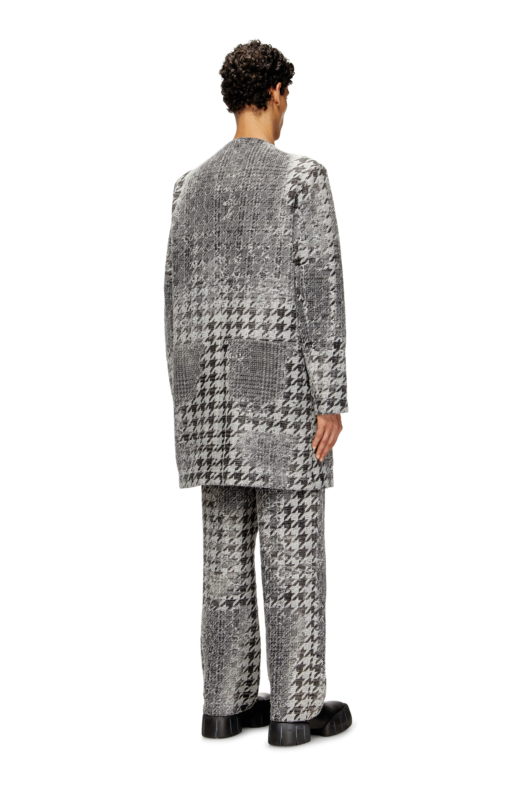 Diesel - D-LOT-FSH, Cappotto in denim jacquard Prince of Wales Unisex in Multicolor - 4