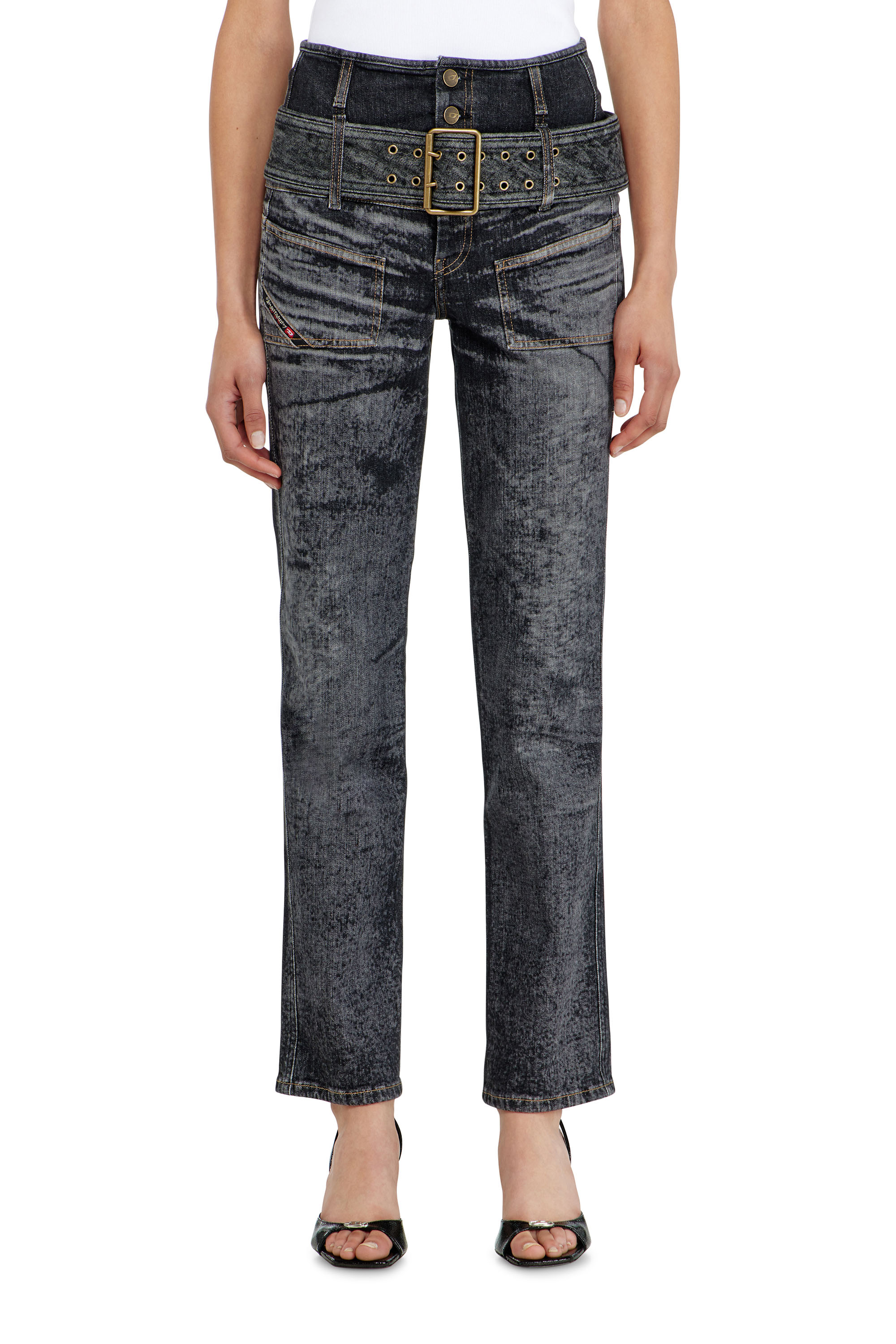 Diesel - Slim Jeans D-Gorina 09Q30 Donna, Nero/Grigio scuro - Image 4