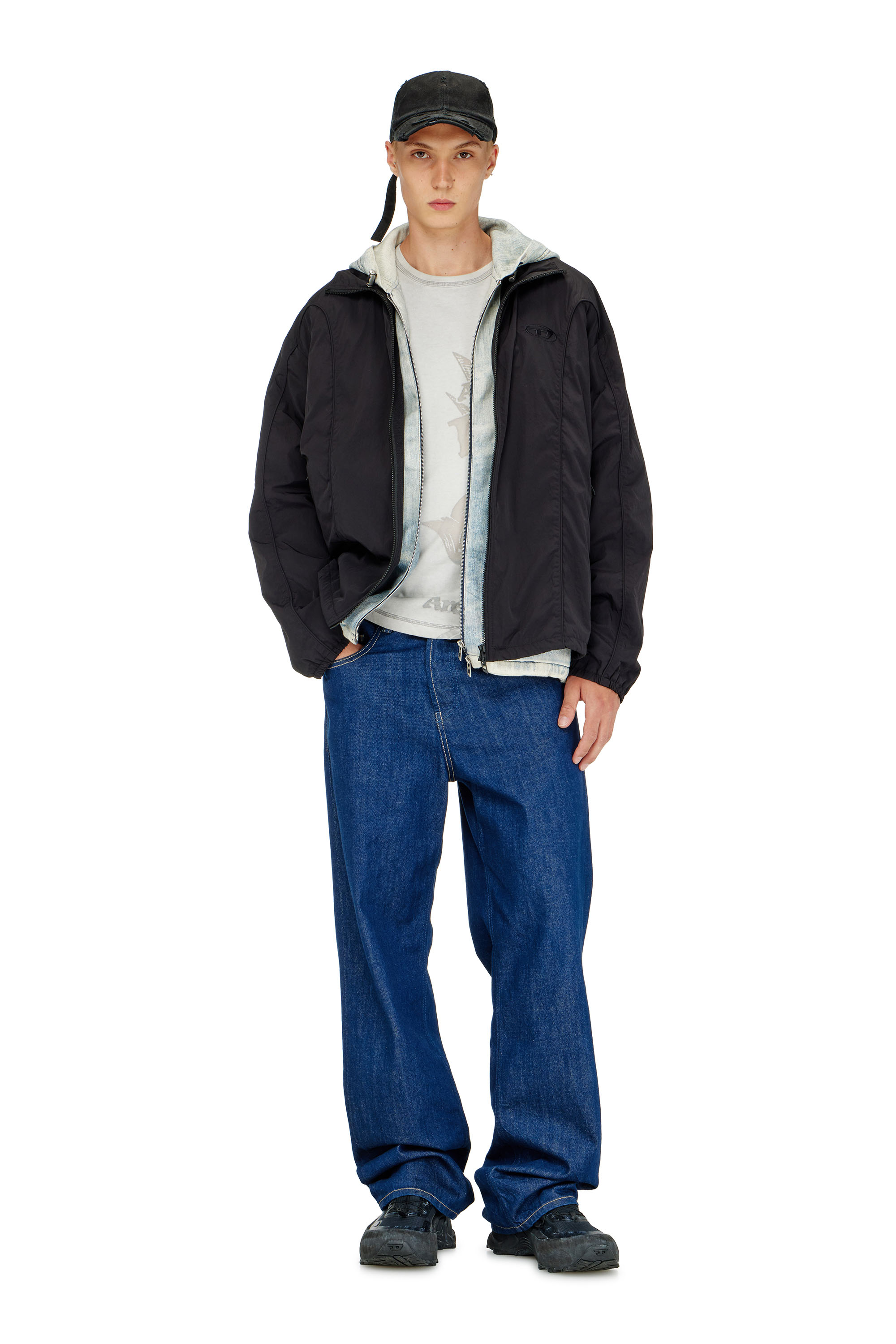 Diesel - C-BIGDOV, Cappellino in twill di cotone con dettagli distressed Uomo in Nero - 4