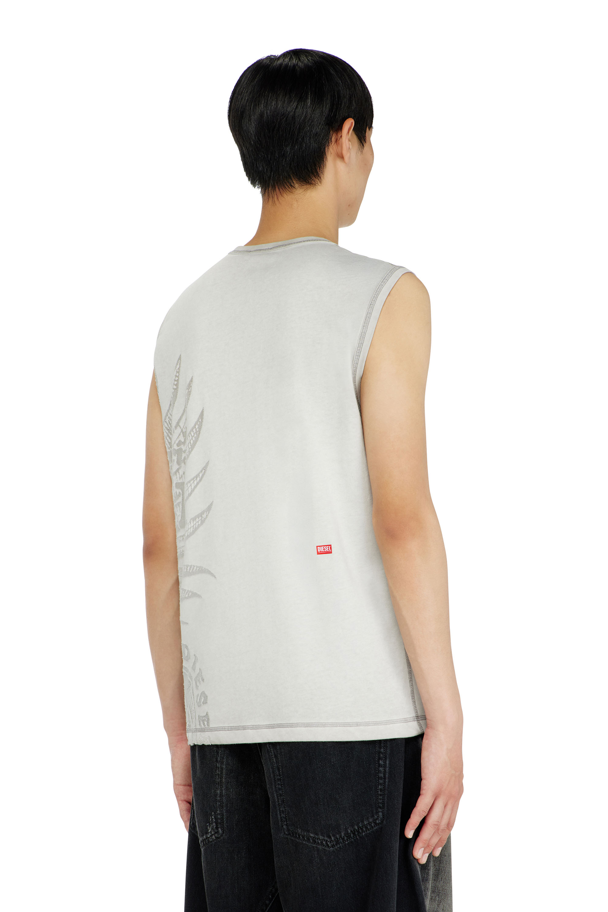 Diesel - T-RAWBISCO, Top smanicato con grafiche in rilievo Uomo in Grigio - 4