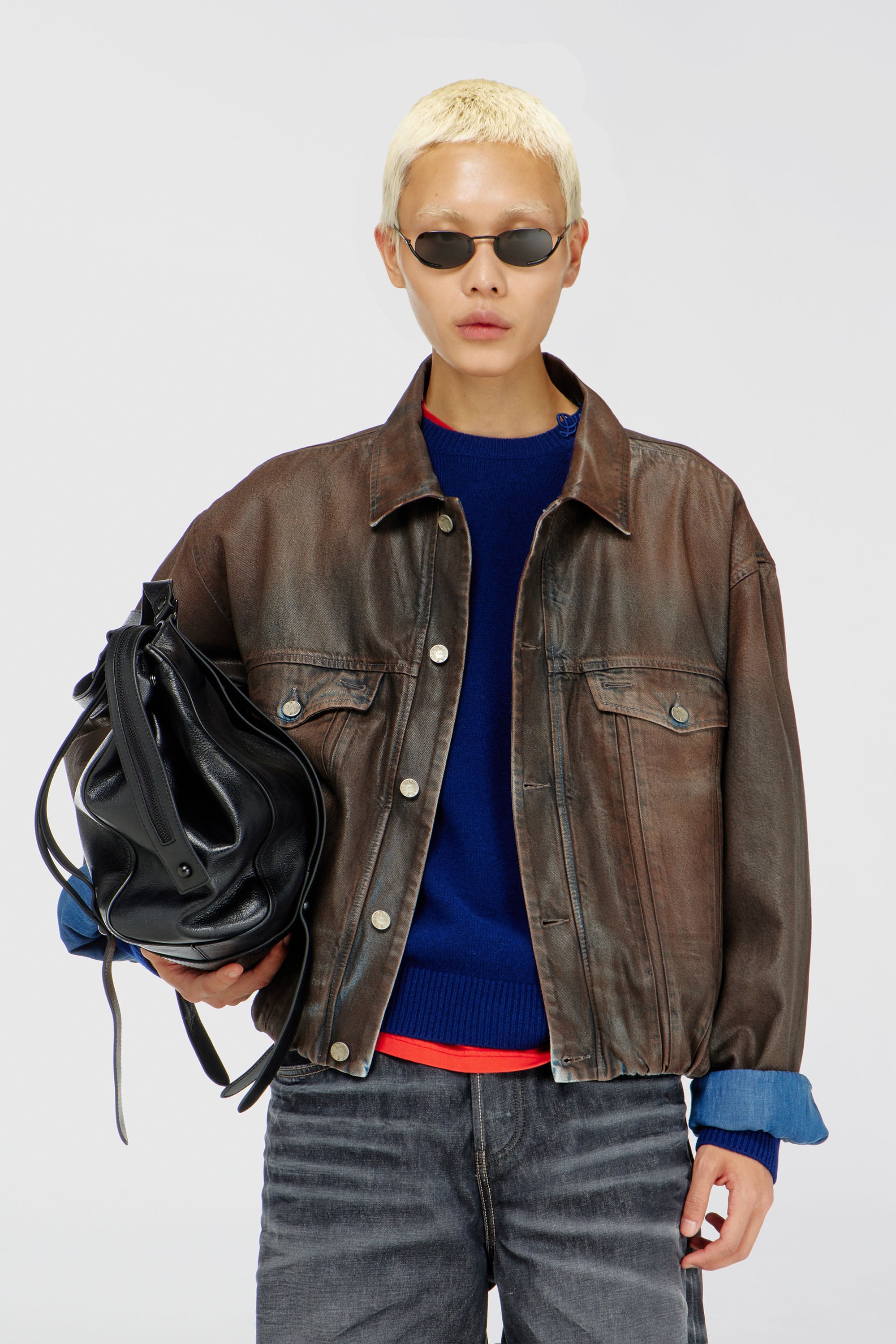 Diesel - D-MORVI-S, Giacca trucker in denim coated Unisex in ToBeDefined - 1
