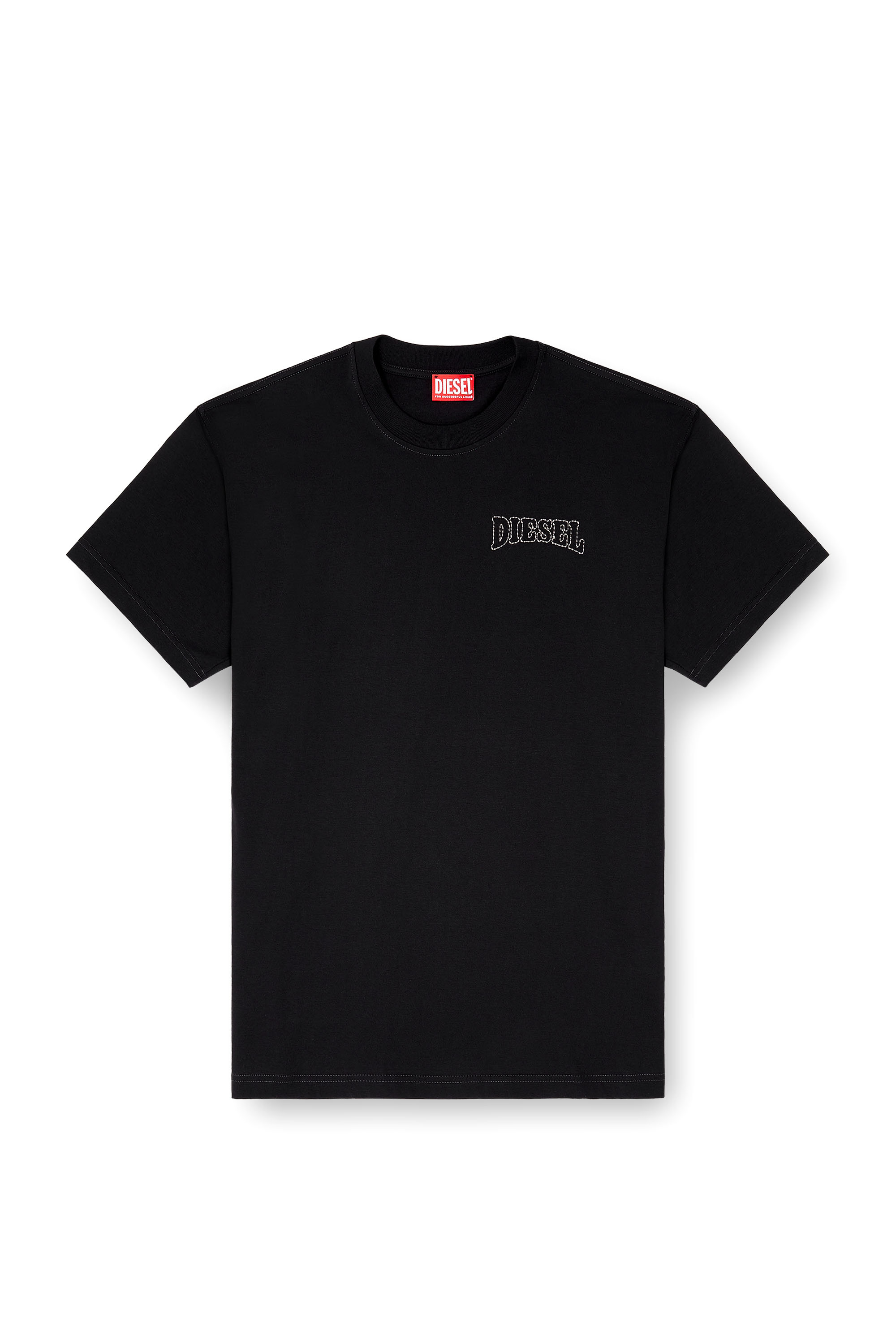 Diesel - T-NORM-V16, T-shirt regular in cotone con ricamo Diesel Uomo in Nero - 3