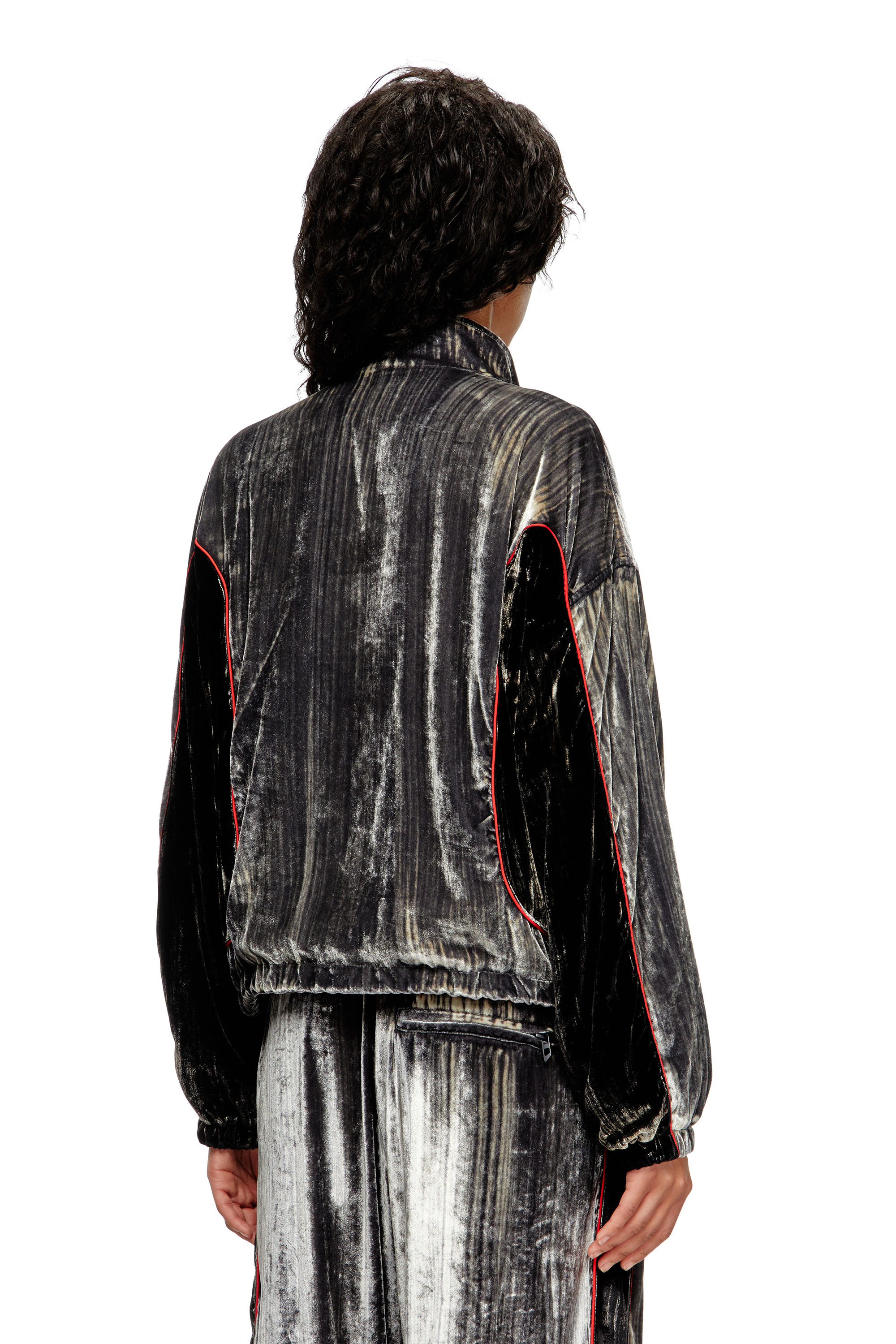 Diesel - G-RIFFIN, Giacca sportiva in velluto di seta distressed Donna in ToBeDefined - 4