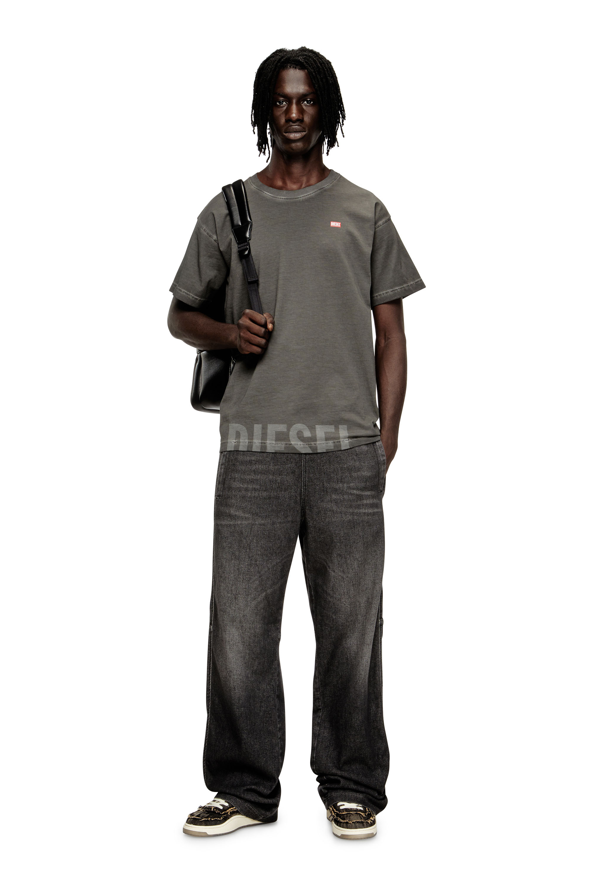 Diesel - T-NORM-T7, T-shirt girocollo in cotone con stampa Uomo in Grigio - 2