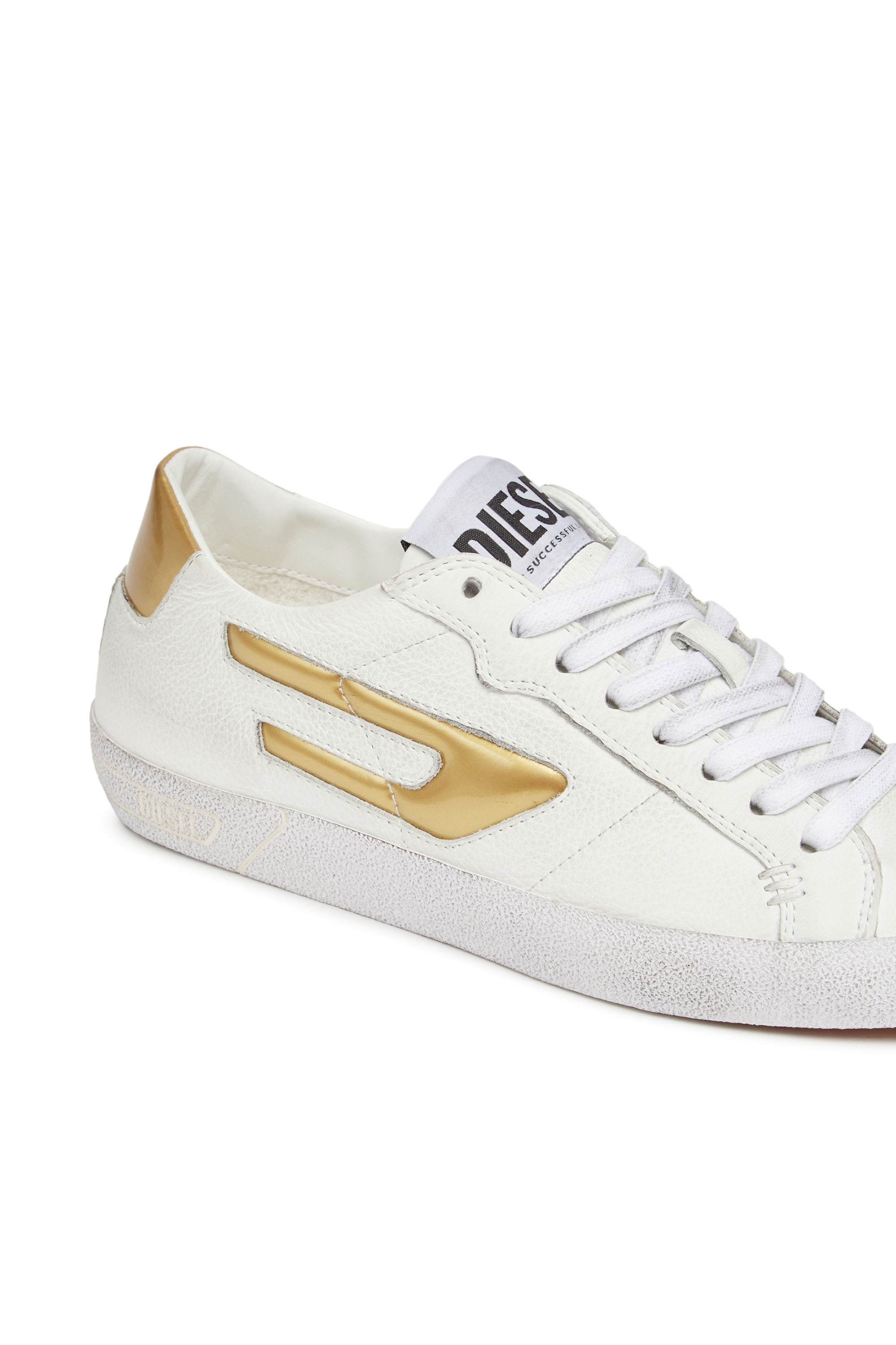 S-LEROJI LOW W, Bianco/Giallo Diesel - S-LEROJI LOW W, S-Leroji Low W - Sneaker low-top con logo D metallizzato Donna in Multicolor - 6