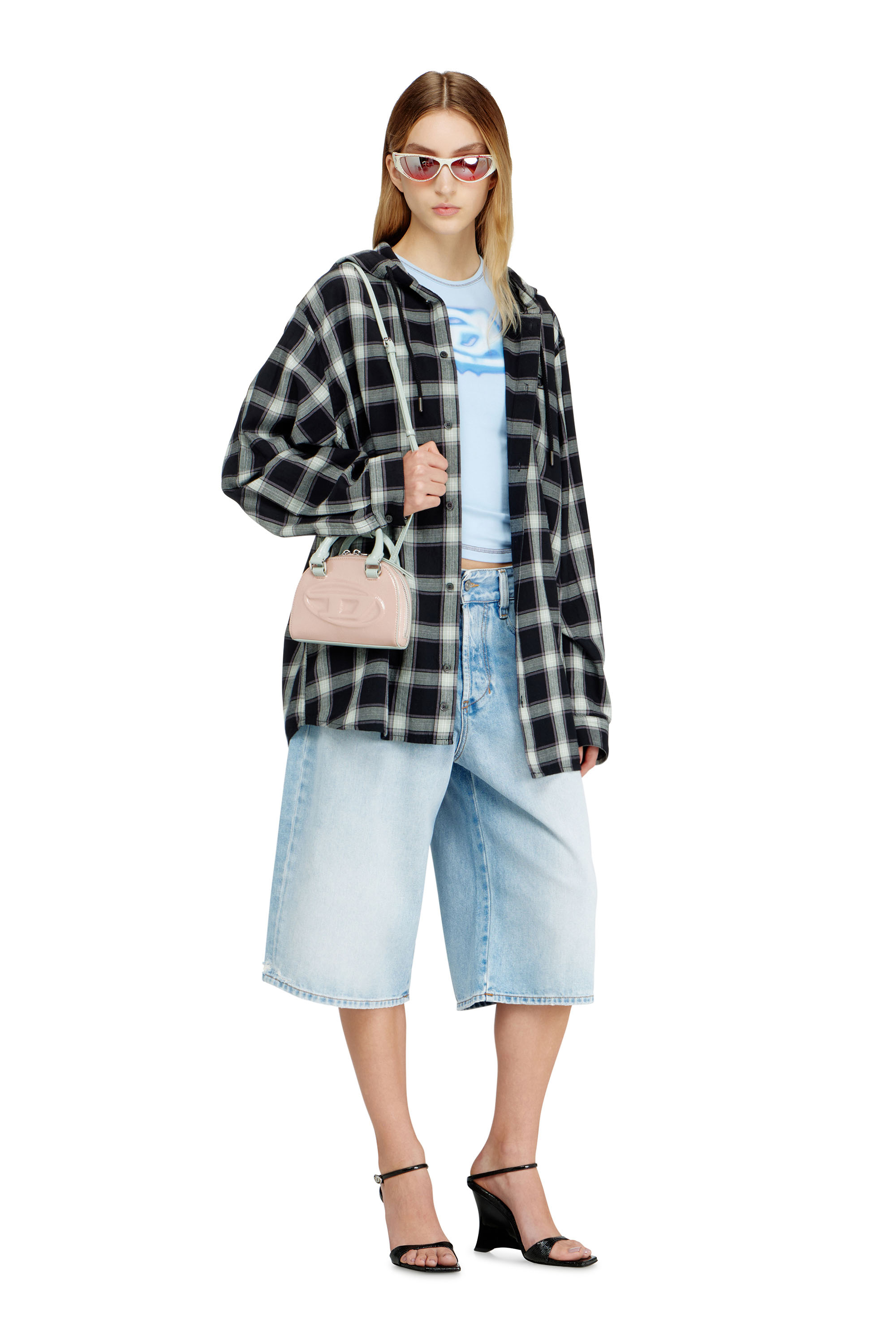 Diesel - 1DR DOME CROSSBODY XS, 1DR Dome-Mini crossbody effetto naplak Donna in Rosa - 1