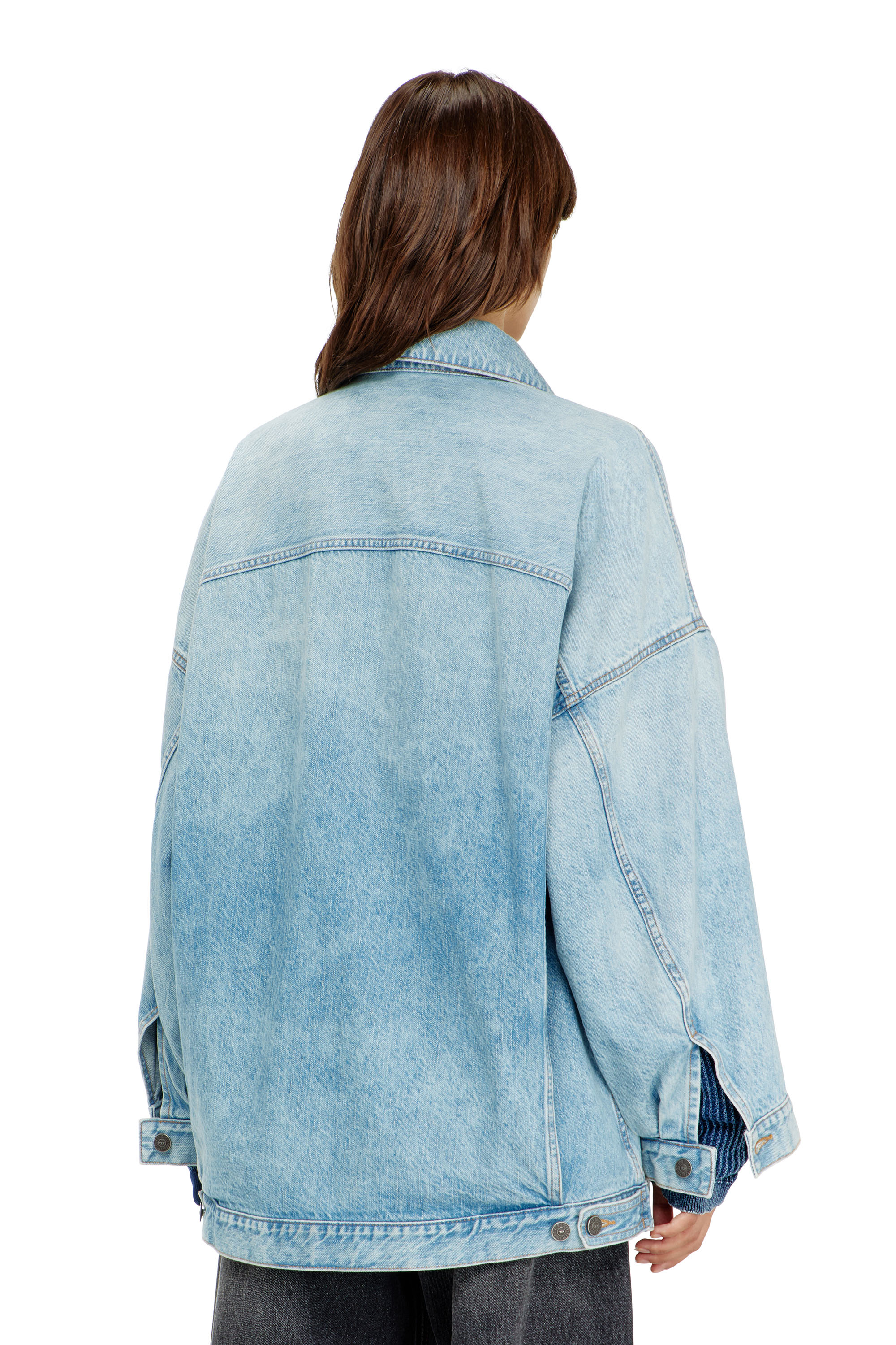 Diesel - DE-LIN, Giacca workwear in denim oversized Donna in Blu - 4