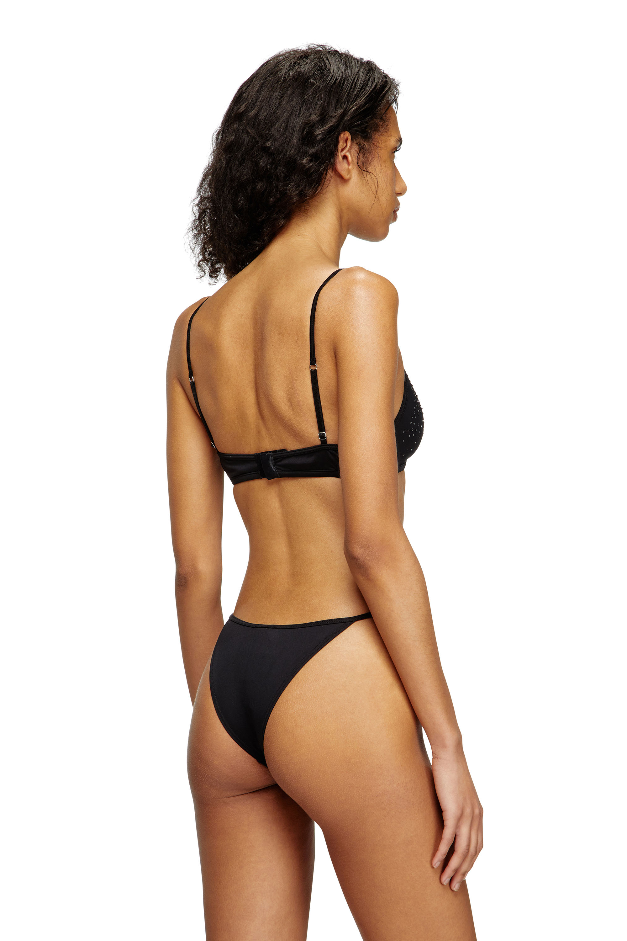 Diesel - LUNA-DNM, Reggiseno in microfibra con cristalli Donna in Nero - 4