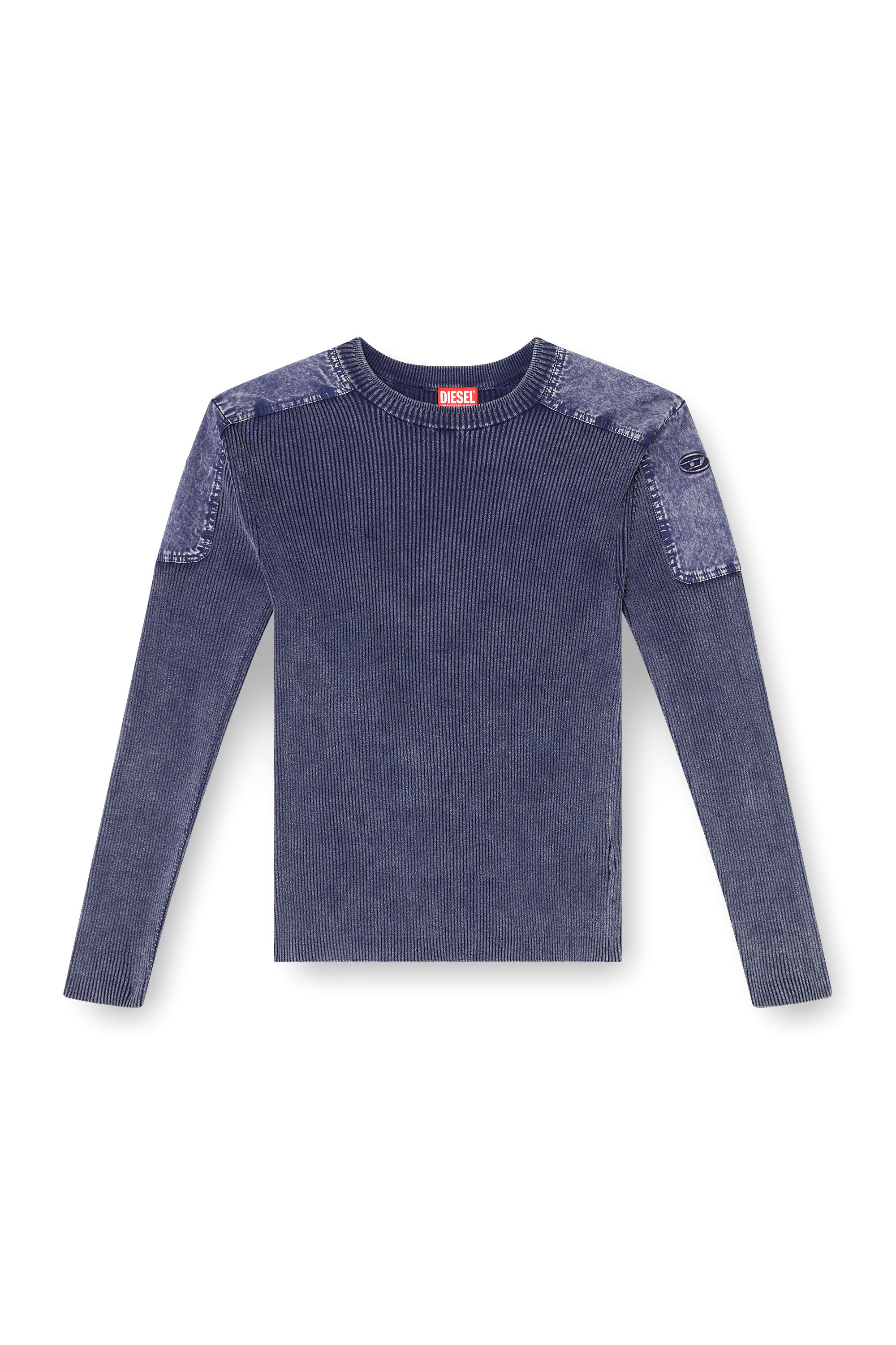 Diesel - K-MARTIN, Maglia con spalle a contrasto Uomo in Blu - 3