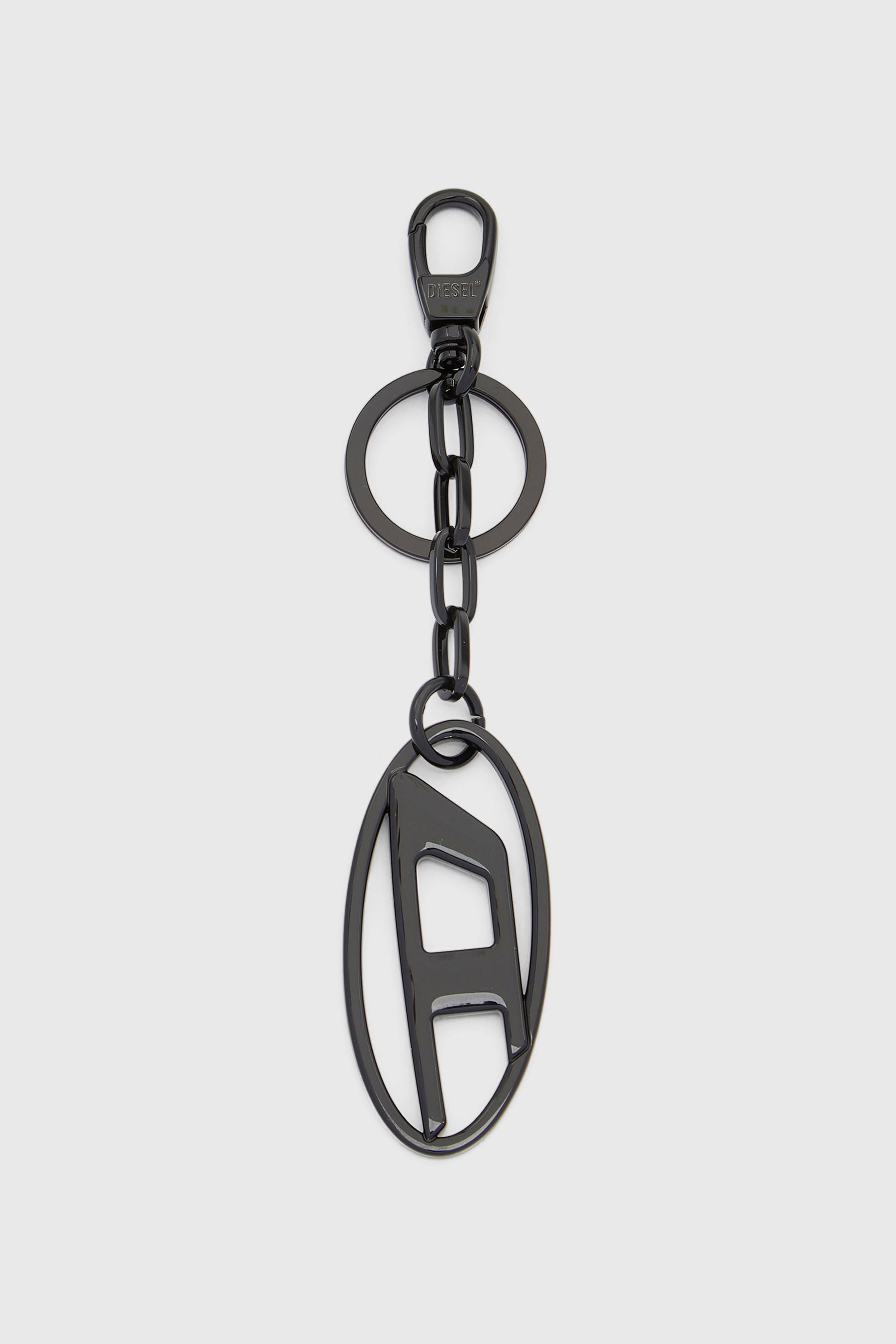 Diesel - HOLY-C, Unisex's Metal keyring with logo plaque in Black - 1