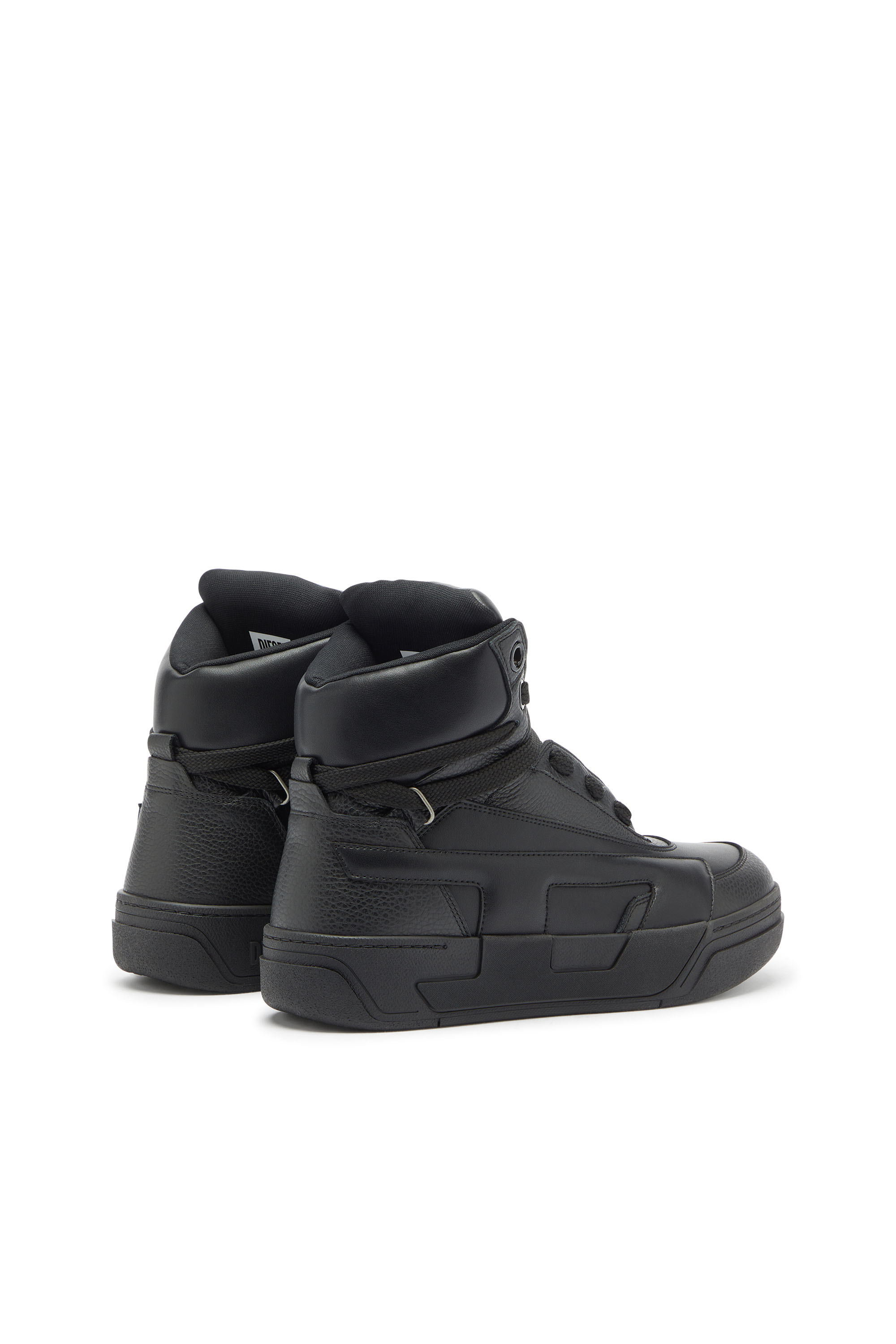 Diesel - S-D-OLLIE MID, S-D-Ollie - Sneakers alte in pelle con D logo Uomo in Nero - 3
