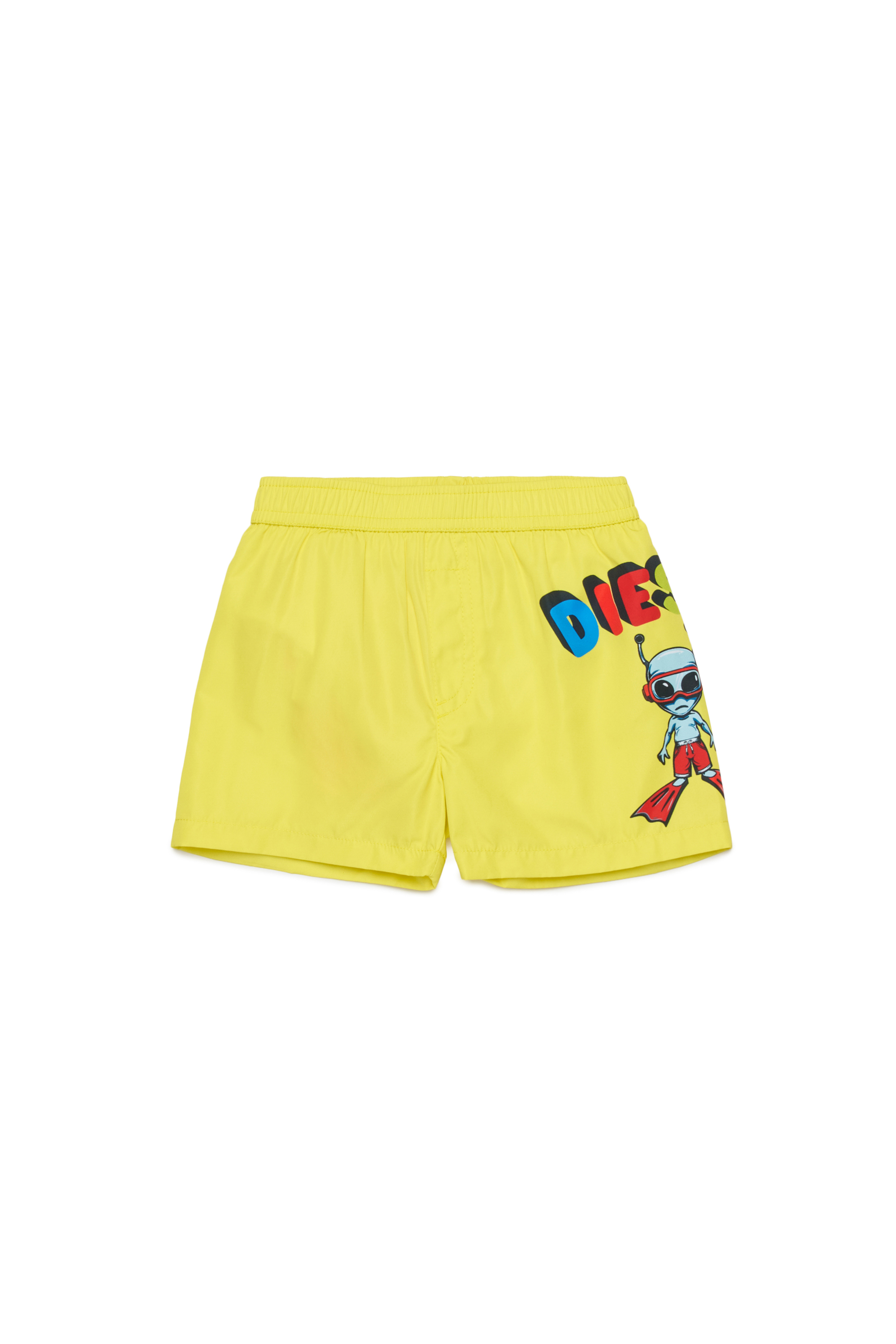 Diesel - MIRULYB, Shorts da bagno con stampa aliena Uomo in Giallo - 1