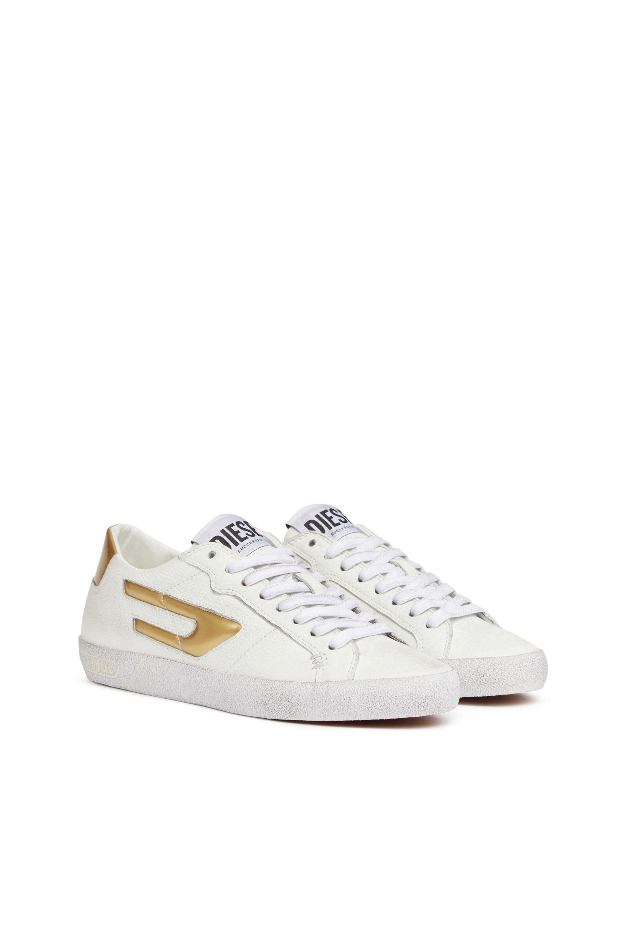 S-LEROJI LOW W, Bianco/Giallo Diesel - S-LEROJI LOW W, S-Leroji Low W - Sneaker low-top con logo D metallizzato Donna in Multicolor - 2