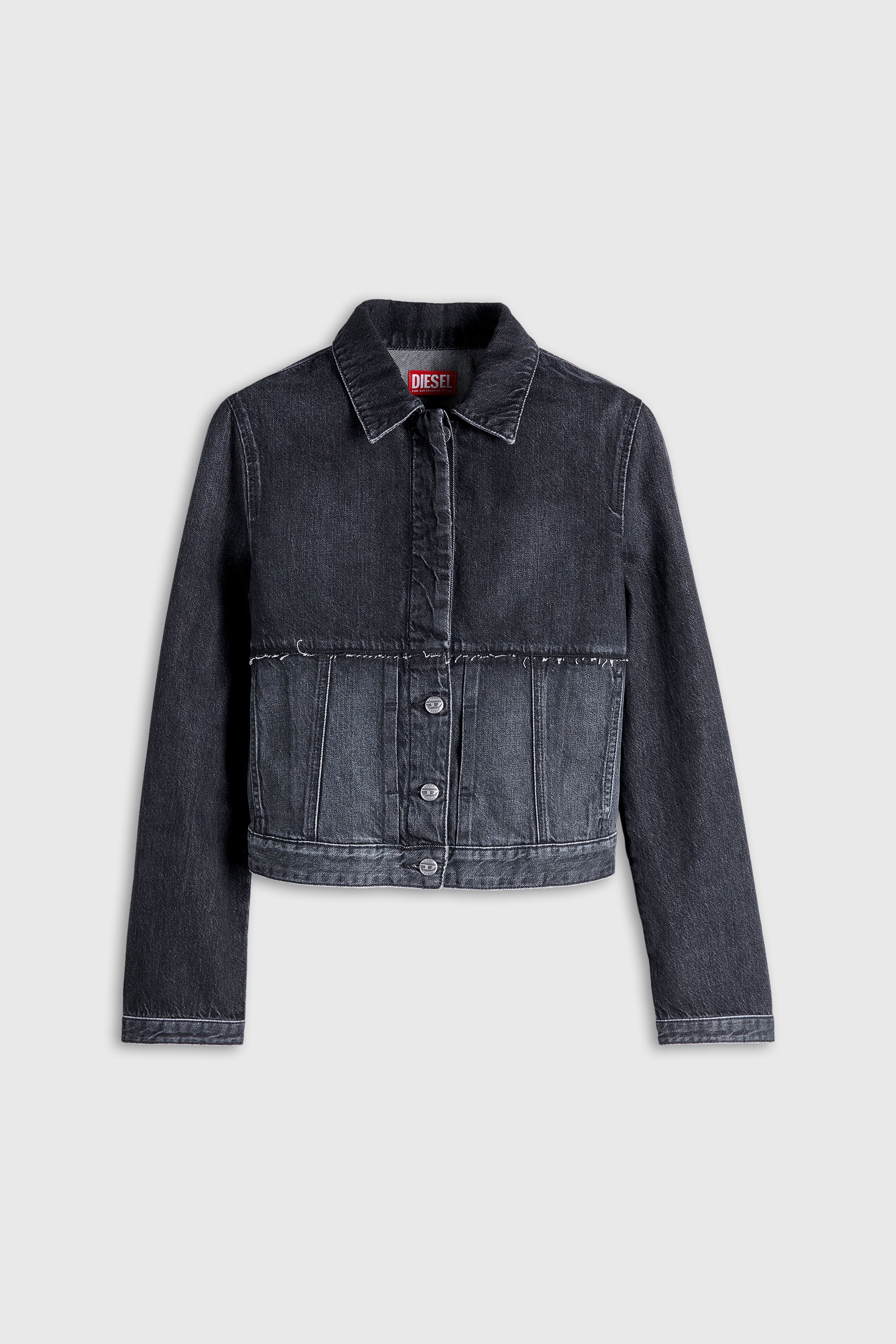 Diesel - DE-KATO-SE, Giacca in denim a sezioni Donna in Nero - 2
