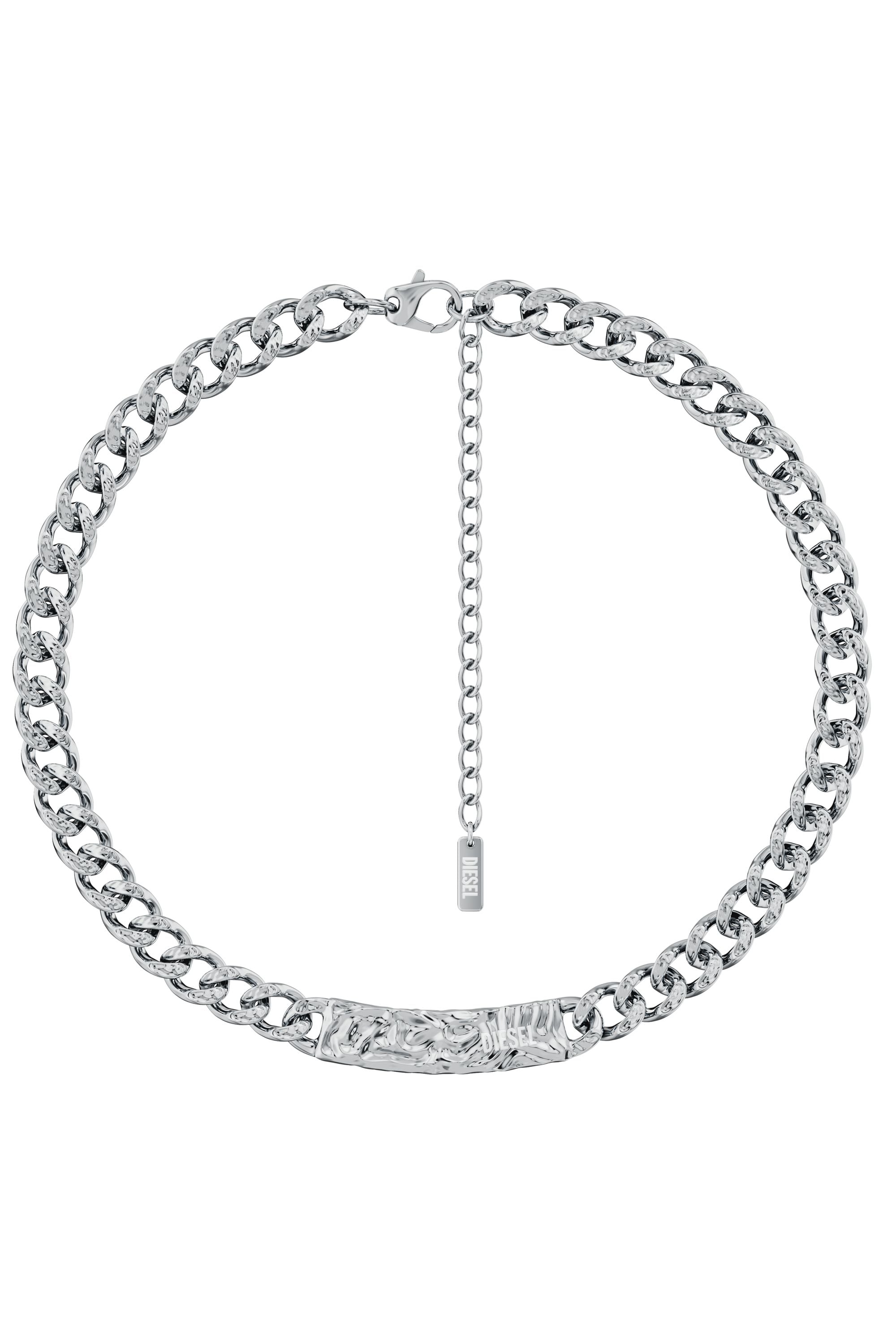 Diesel - DX1733040, Collana a catena in acciaio inox Unisex in Argento - 1
