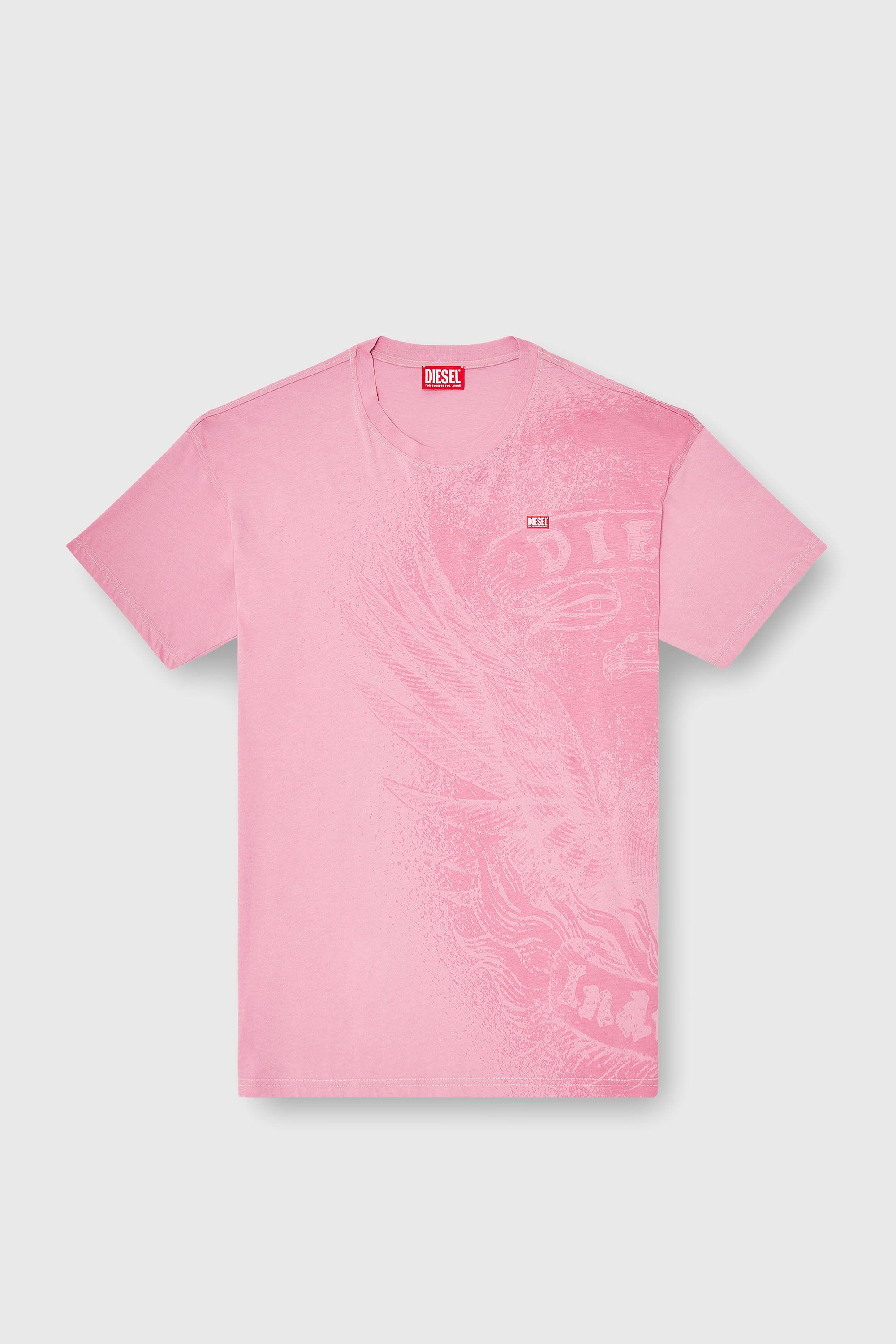 Diesel - T-BOXT-AA3, T-shirt dal taglio rilassato con stampe a pigmenti Uomo in Rosa - 2