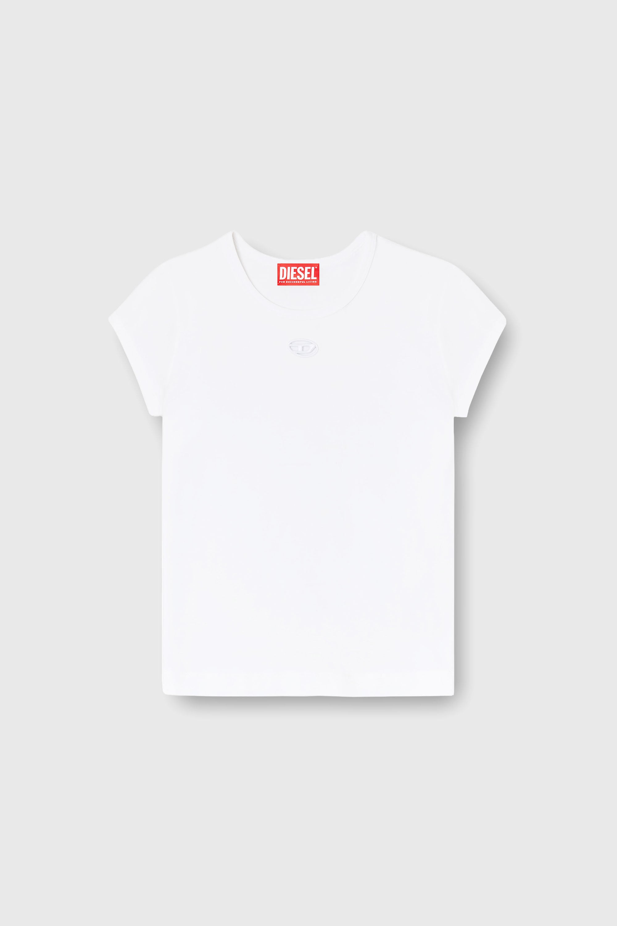 Diesel - T-ANGIE-OD, T-shirt con piccolo cut-out ricamato Donna in Bianco - 2